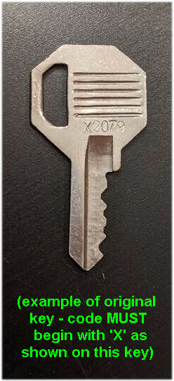 (2) Master Padlock Keys – Key Code X2001 – X2250 —MUST HAVE X! READ DISCLAIMER