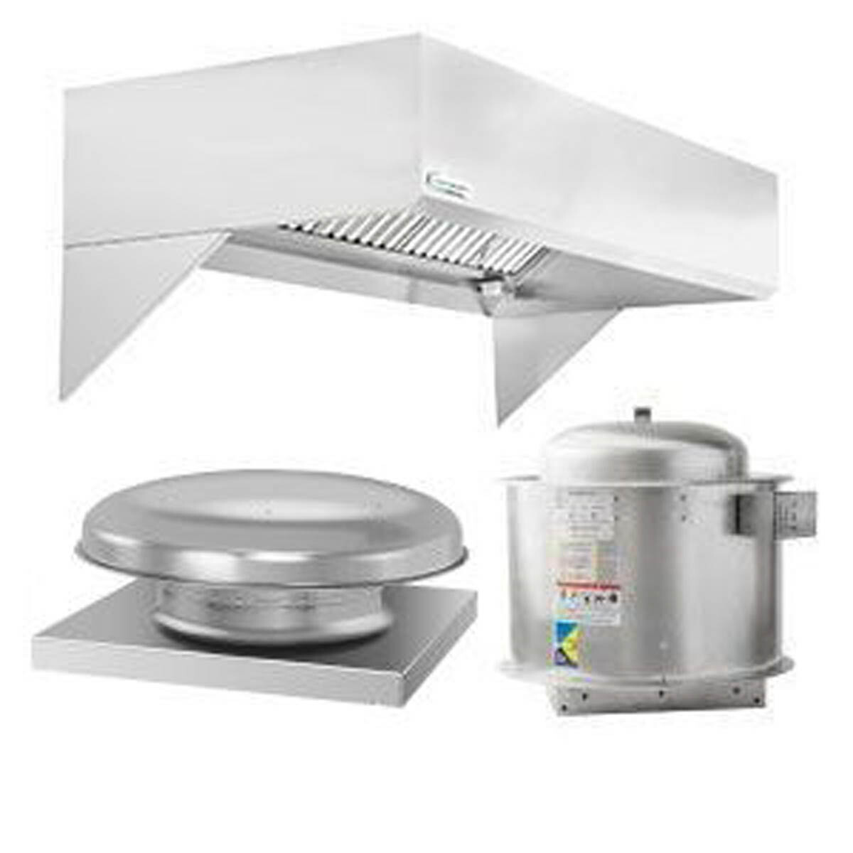 HoodMart 2011-DB 11′ x 48″ Restaurant Hood System w/ Eco Make-Up Air, 18 Gaug…
