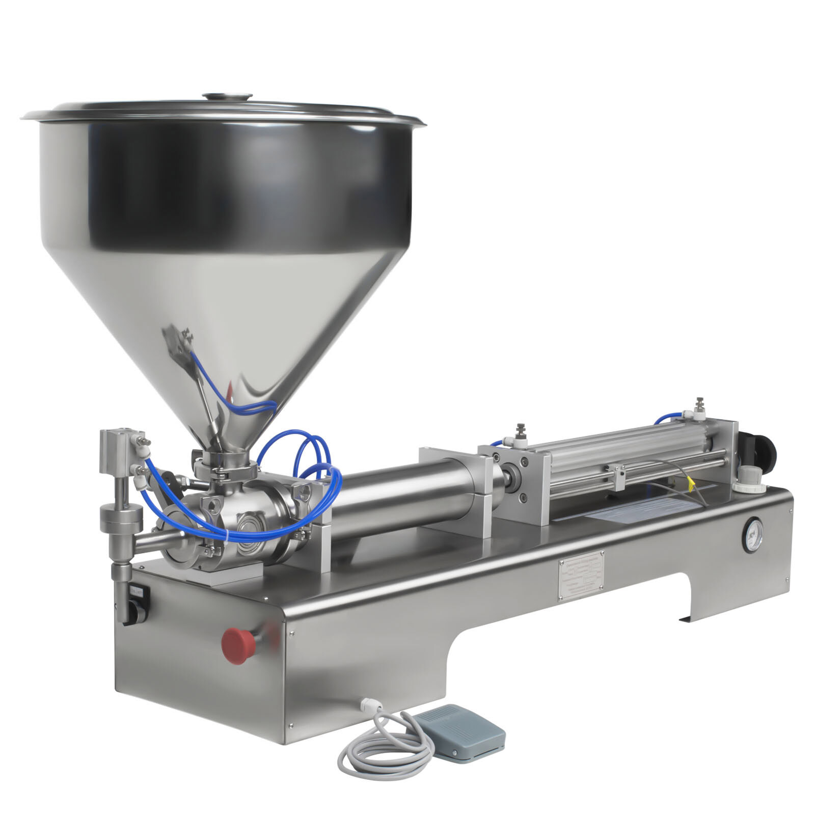 600ml Liquid Paste Filling Machine Pneumatic Bottle Pack Piston Filler & Hopper