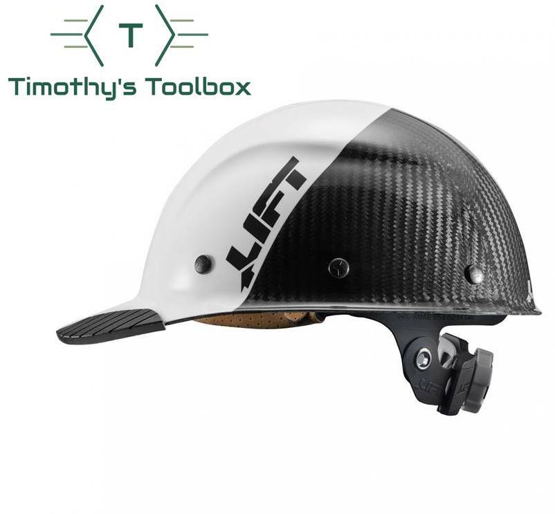 Lift Safety Dax 50/50 Carbon Fiber Cap Hard Hat White-Black