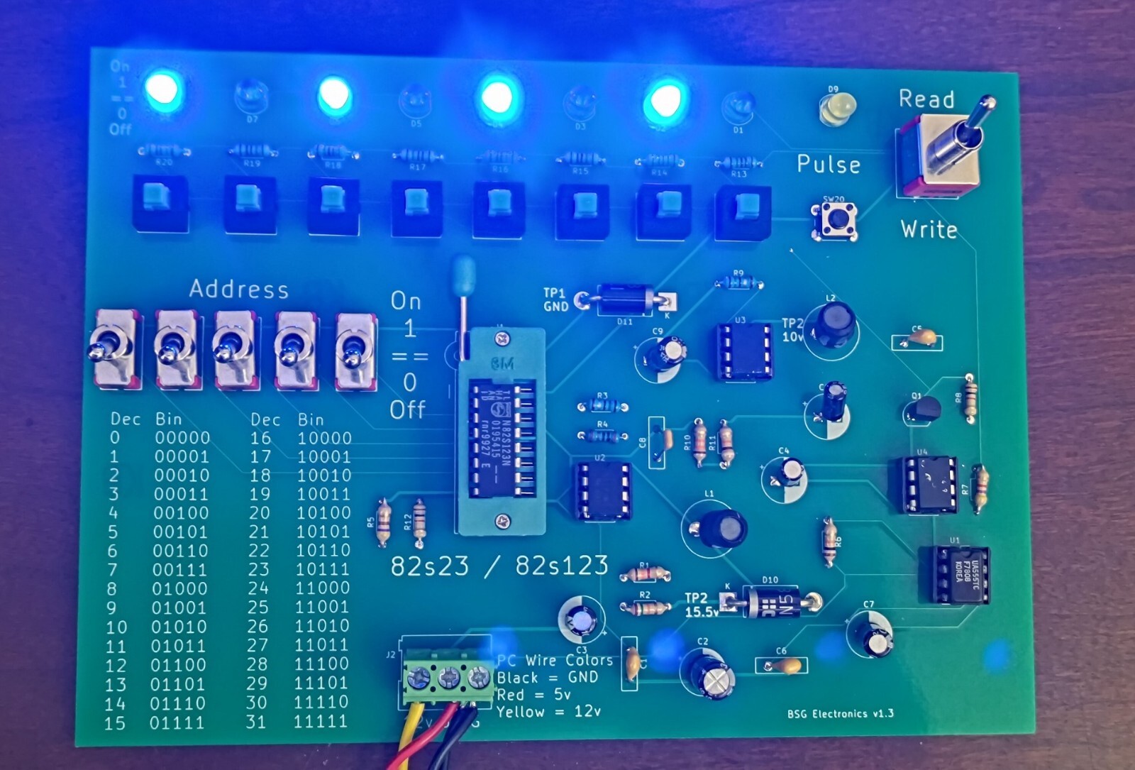 PCB for DIY PROM Programmer 82s123 82s23 74s288 74s188 Board ONLY version 1.5