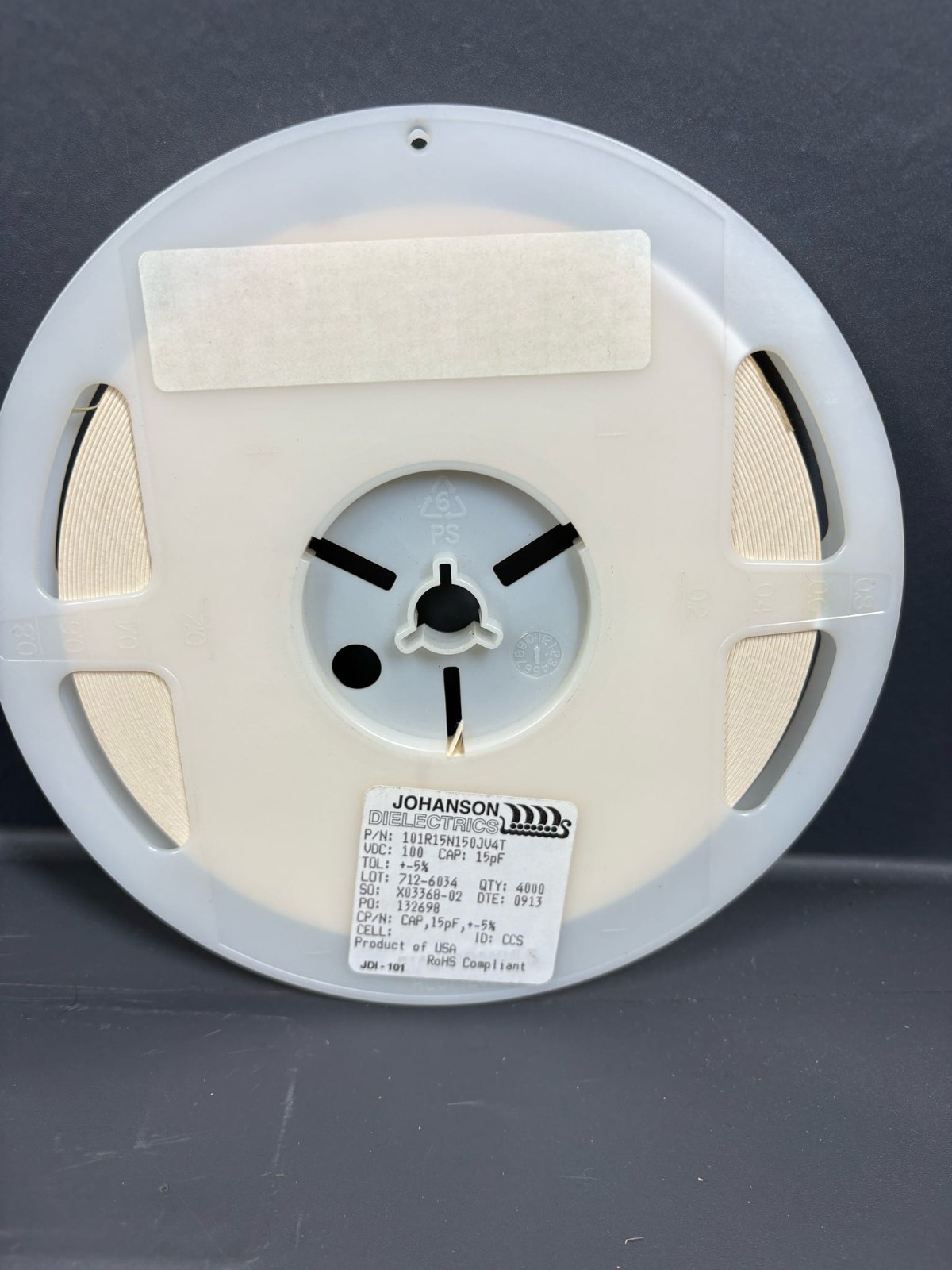 4000 PCS Johanson 101R15N150JV4T 15pF 100V ±5% SMD Capacitor Tape Reel