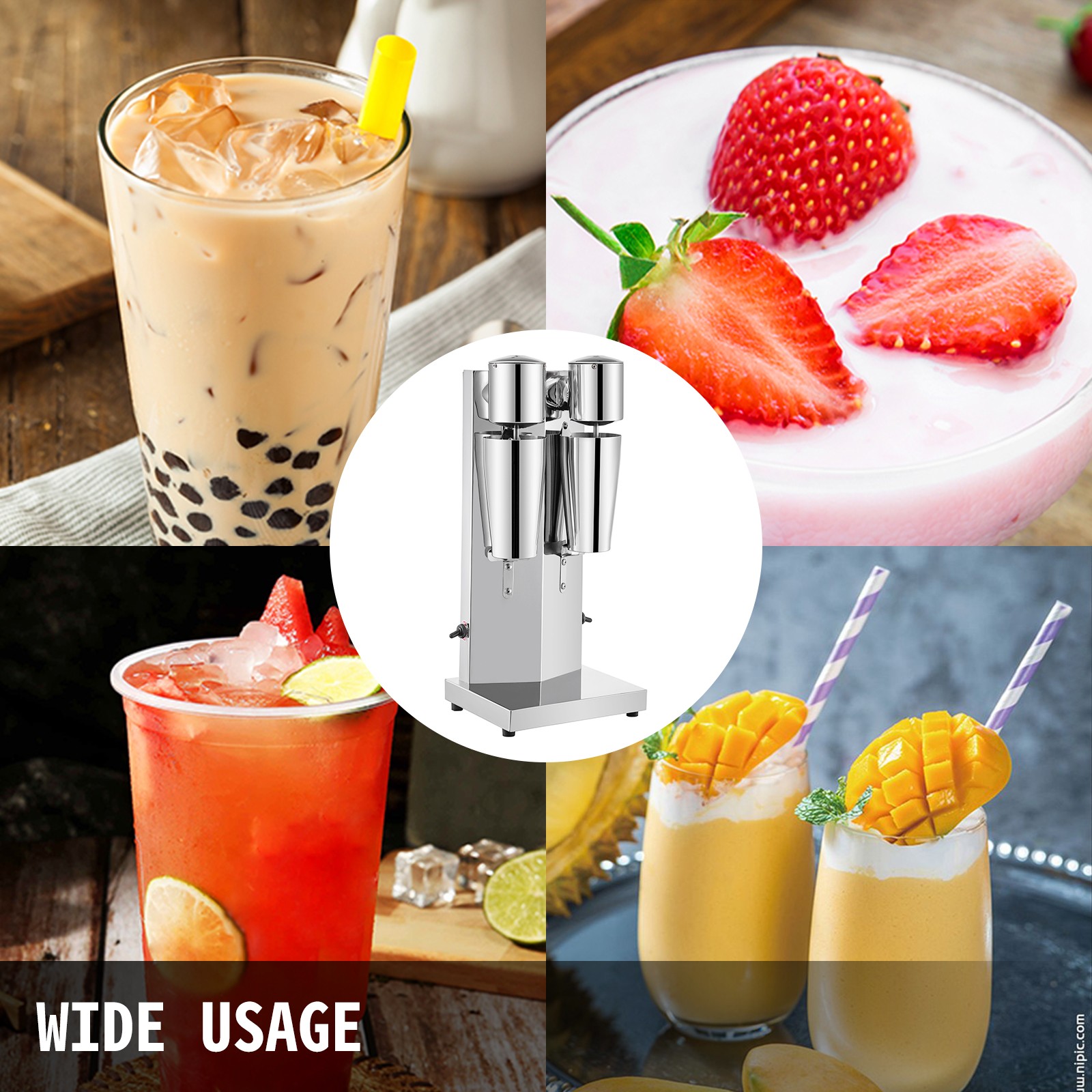 VEVOR Milkshake Mixer Milk Shake Machine 180W Milkshake Maker Double Head 800ML