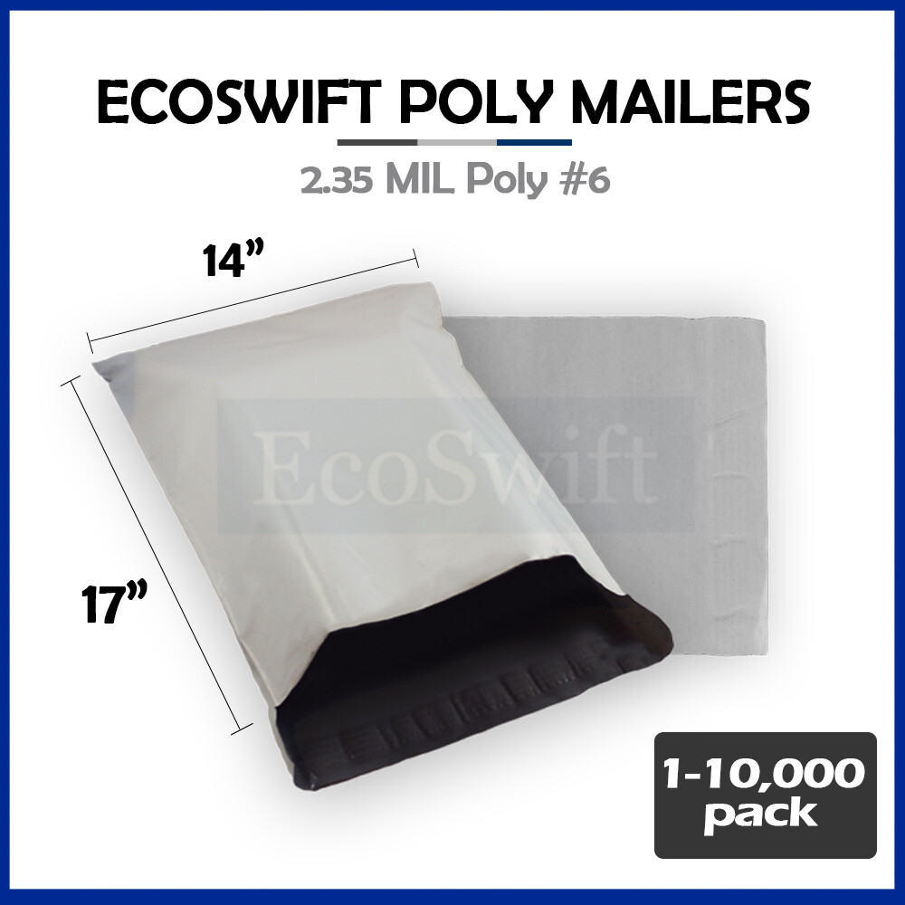 1-10000 14 x 17 «EcoSwift» Poly Mailers Envelopes Plastic Shipping Bags 2.35 MIL