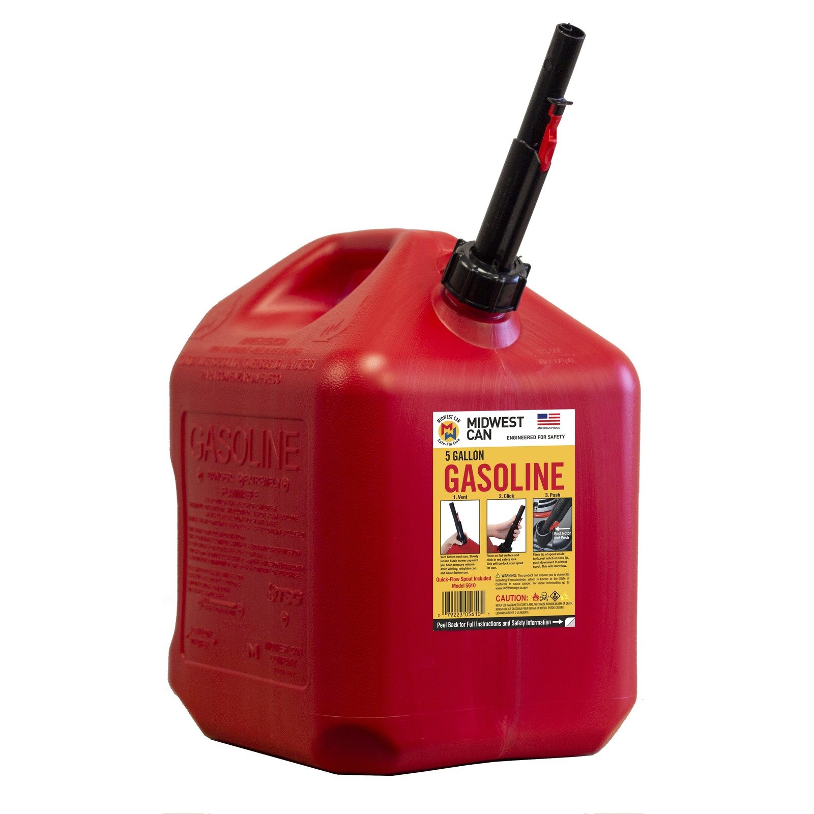 Company, 5 Gallon Capacity Gas Can with Flame Mitigation Device, Red