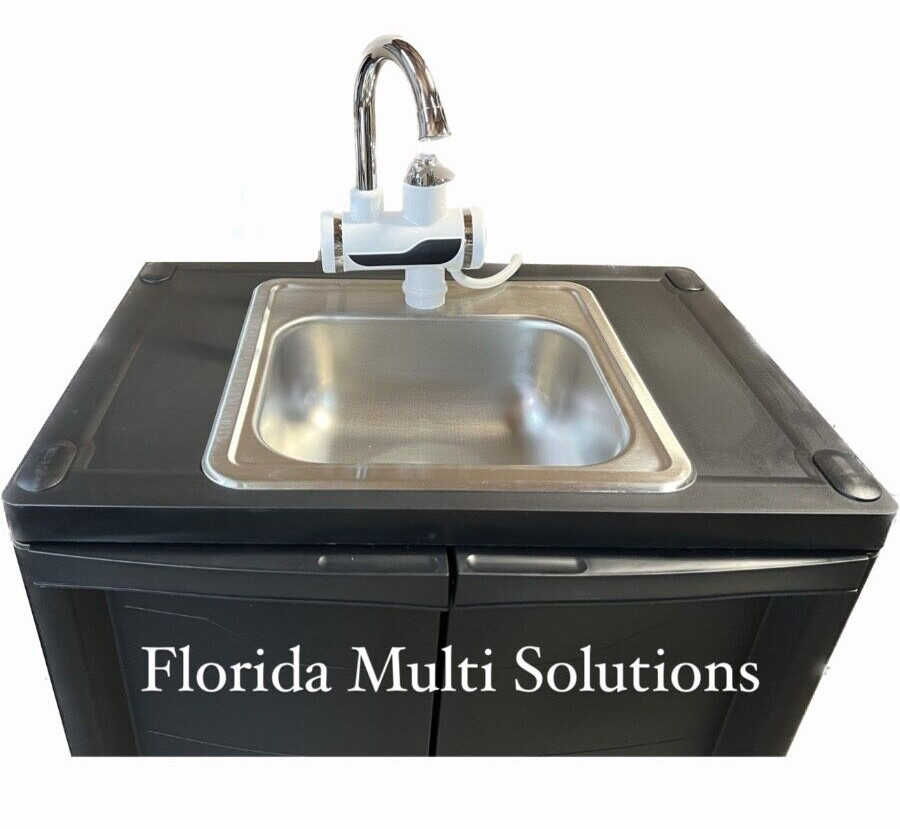 Portable Self Contained Sink W/ Tankless Faucet INSTANT HOT WATER 110V