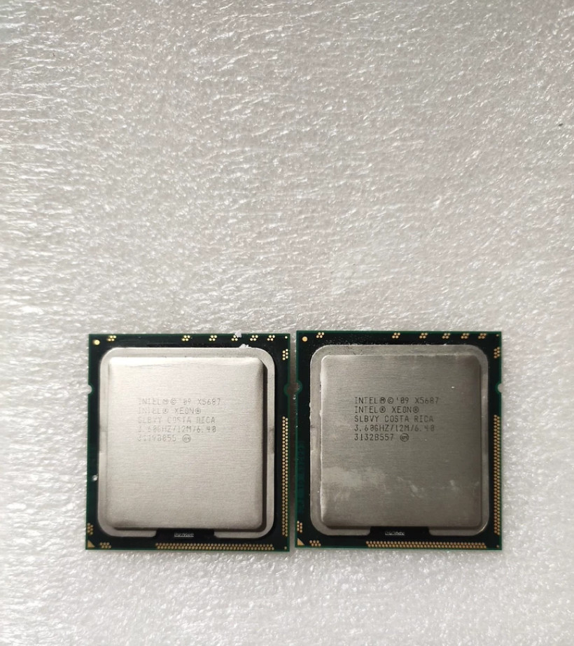 Matched Pair Xeon X5687 SLBVY Quad Core 3.6GHz LGA 1366 CPU Processor