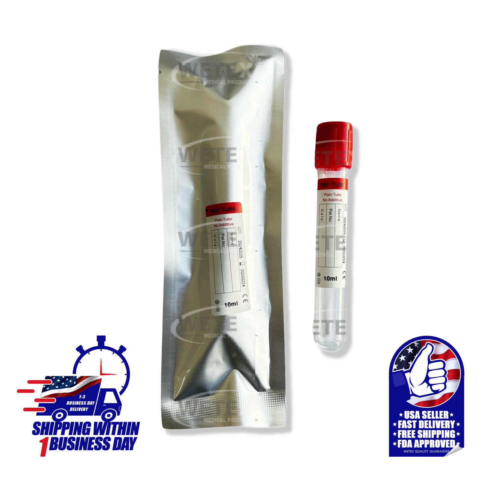 PRF PLATELET RICH FIBRIN 10ML PLAIN TUBE NO ADDITIVE (Glass) – EXP 02/26