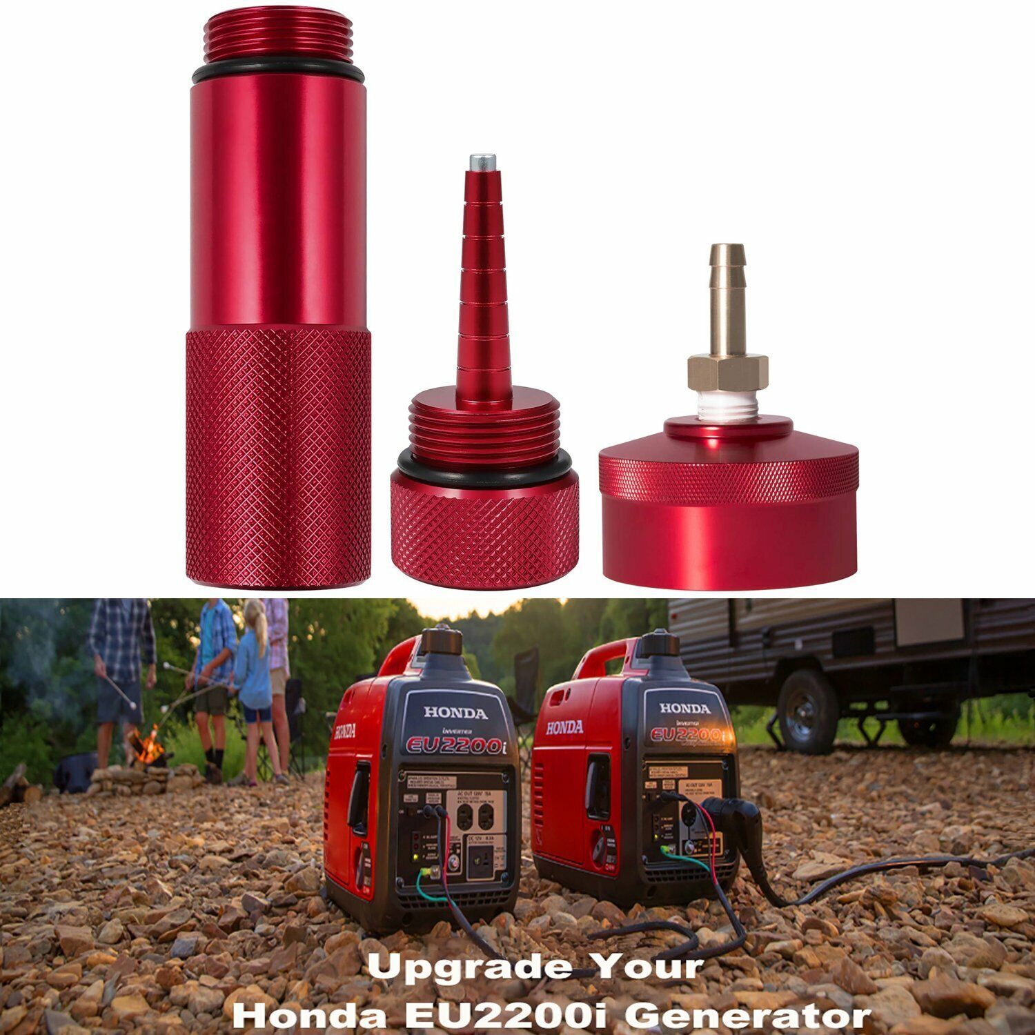 Extended Run Gas Cap+Oil Change Funnel+Magnetic Oil Dipstick For Honda EU2200i
