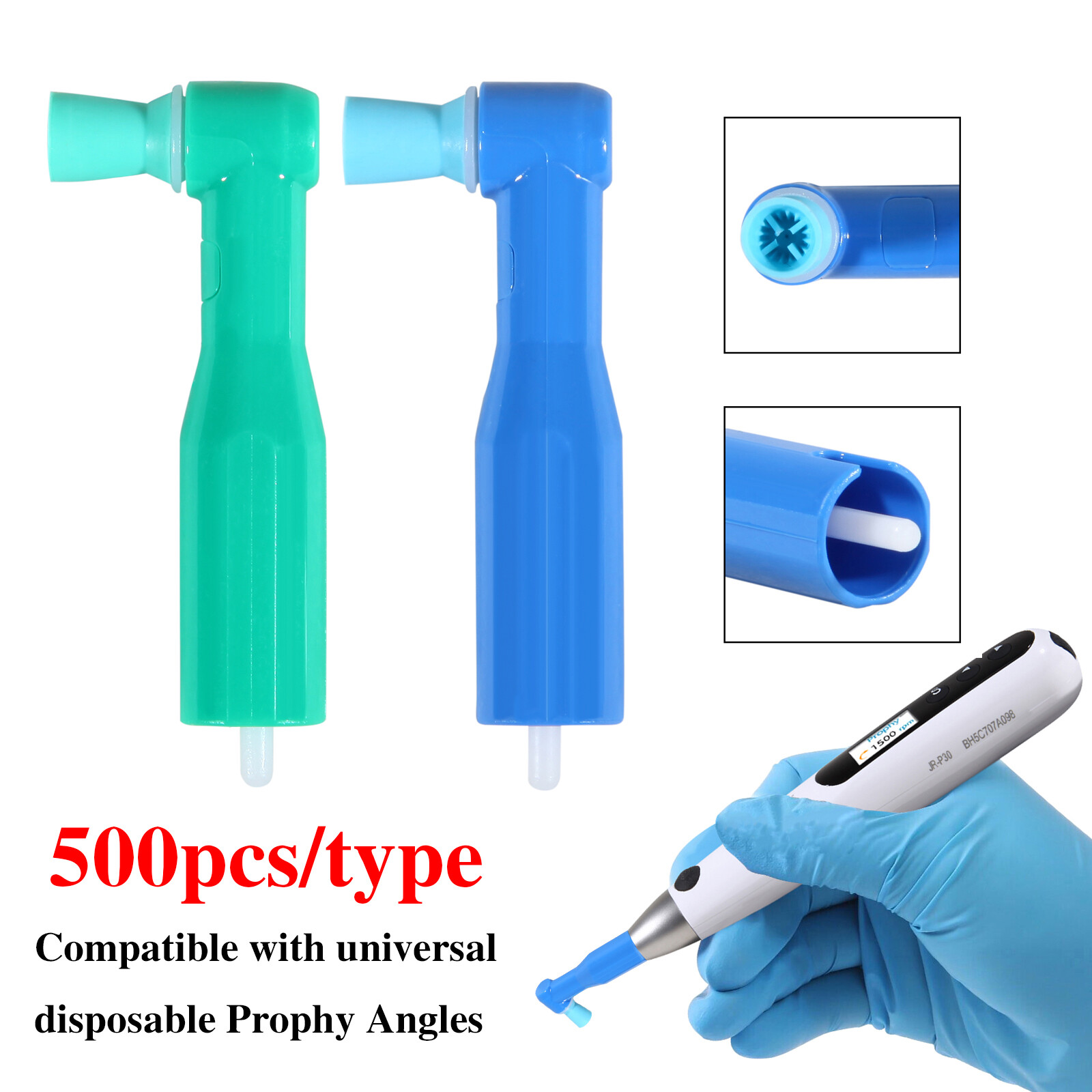 Dental Disposable Prophy Angles Cup Latex Free 90° 500pcs Regular Polishing Cups
