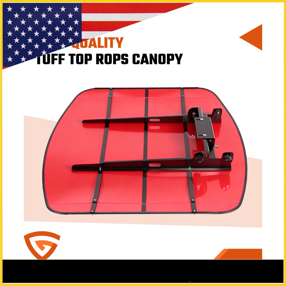 Sun Shield Tuff Top Tractor Canopy For 2″ x 2″ or 2″ x 3″ ROPS 48″ X 52″-Red