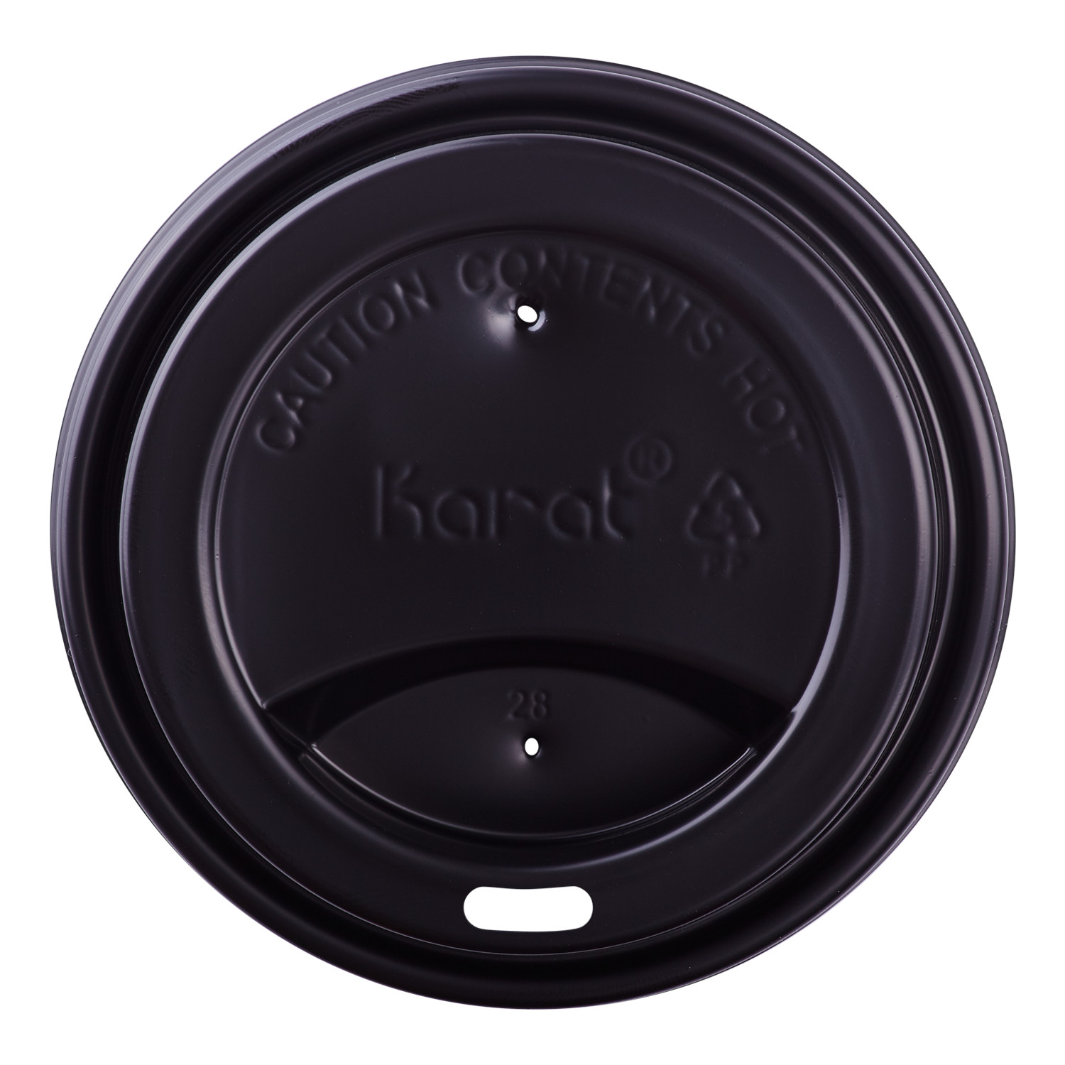 Karat 10-24 oz. Sipper Dome Lid – Black (90mm) – 1,000 ct, C-KDL516B-PP