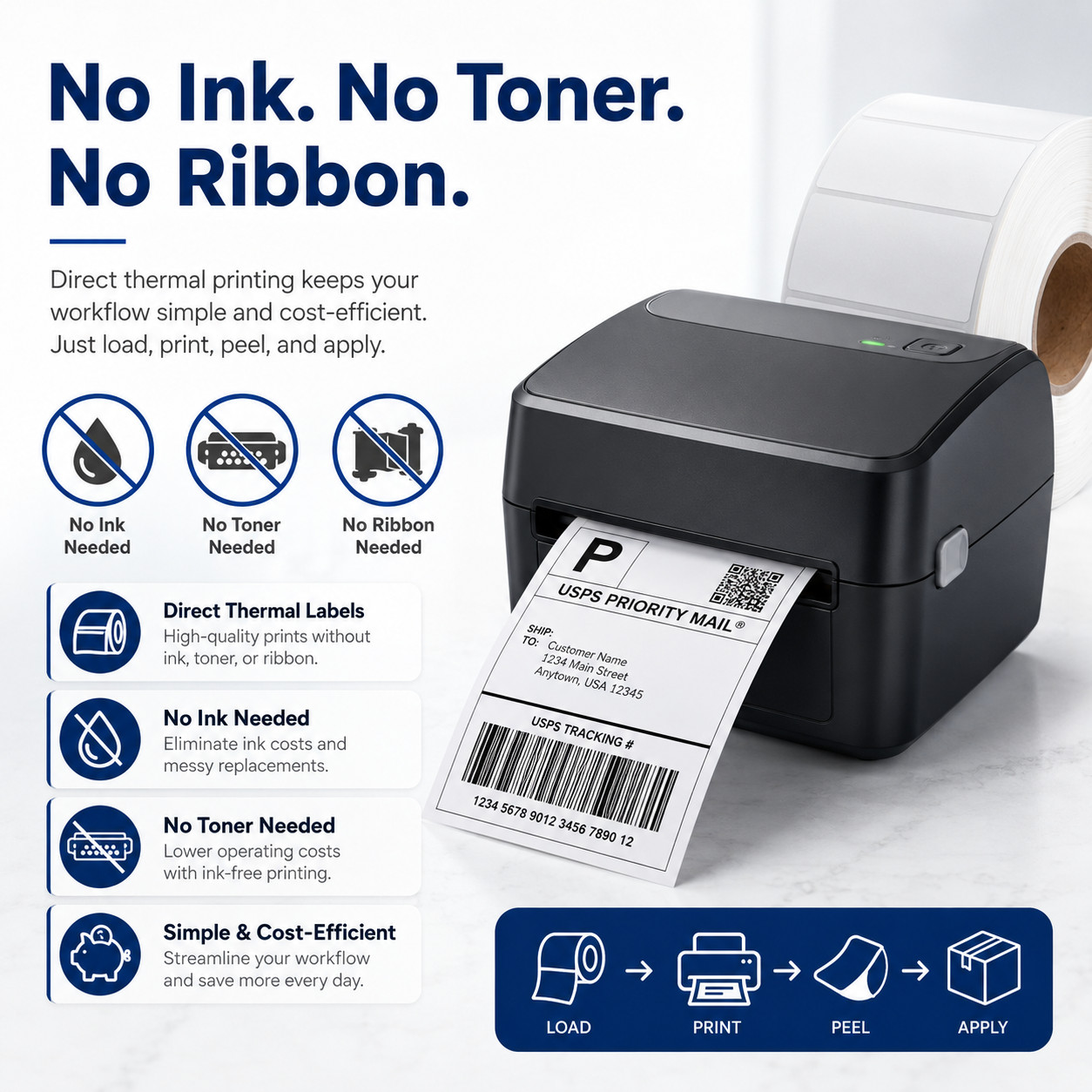 Compatible with Dymo 450 30256 2-5/16″ x 4″(59mm x 101mm) Large Shipping Labels
