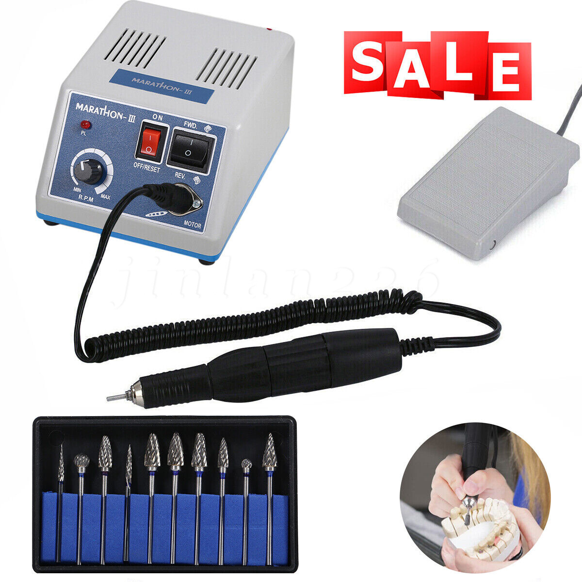 Dental Lab Marathon Electric Micromotor 35K rpm Handpiece/Lab Polishing HP Kit