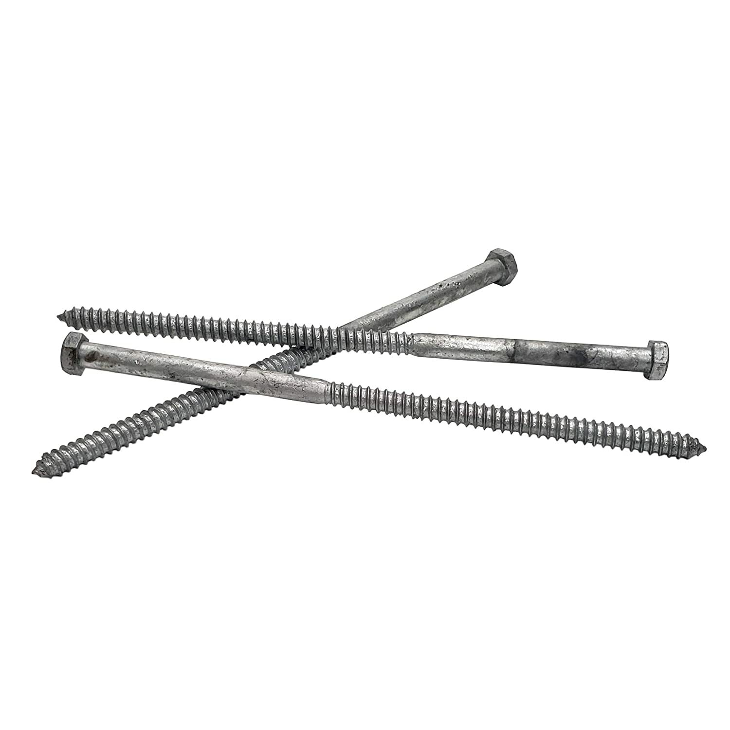 1/2″ x 12″ Lag Bolt Screws | Hex Head | Hot Dip Galvanized | 10pcs Box