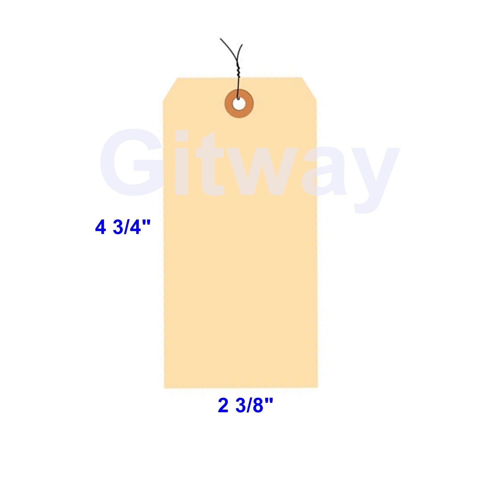 1000 of 4 3/4″ x 2 3/8″ Size 5 Manilla Shipping Hang Tag Tags with Wire 13 Pt