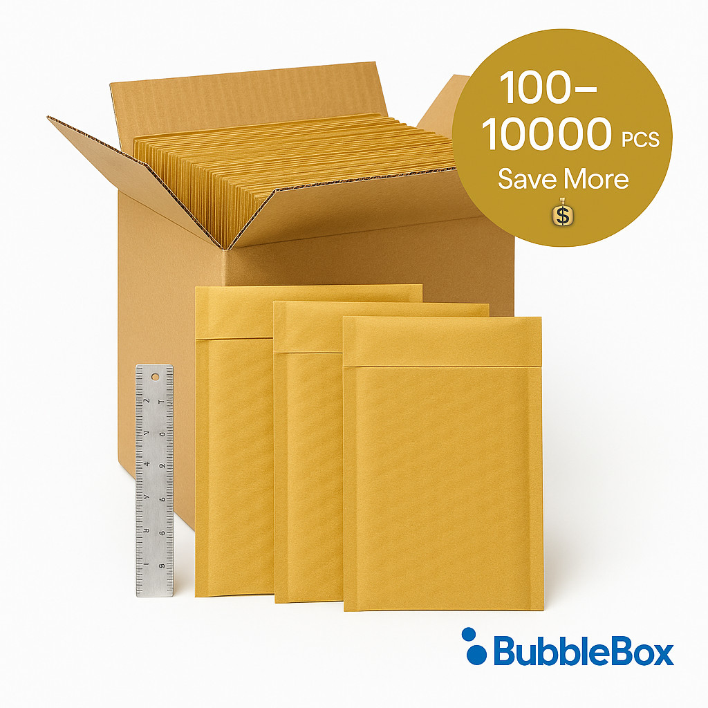 #000 4×8 Kraft Bubble Padded Envelopes Mailers Yellow Shipping Bags Bubblebox