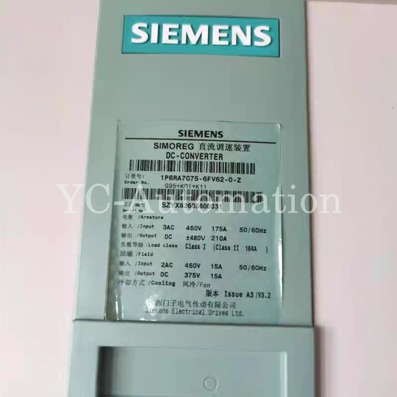 6RA7075-6FV62-0-Z NEW 6RA7075-6FV62-0 SIMOREG DC Master Converter