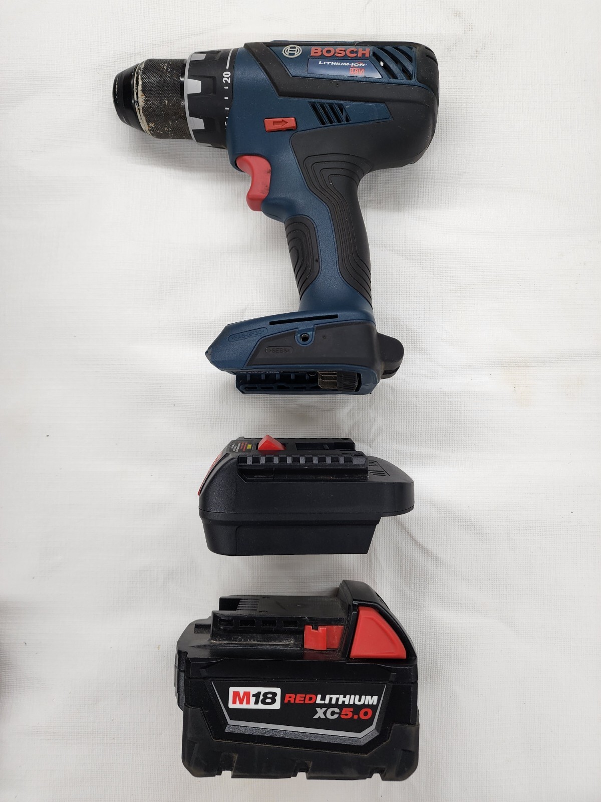18v bosch lithium tool to M18 or 20v Dewalt adapter