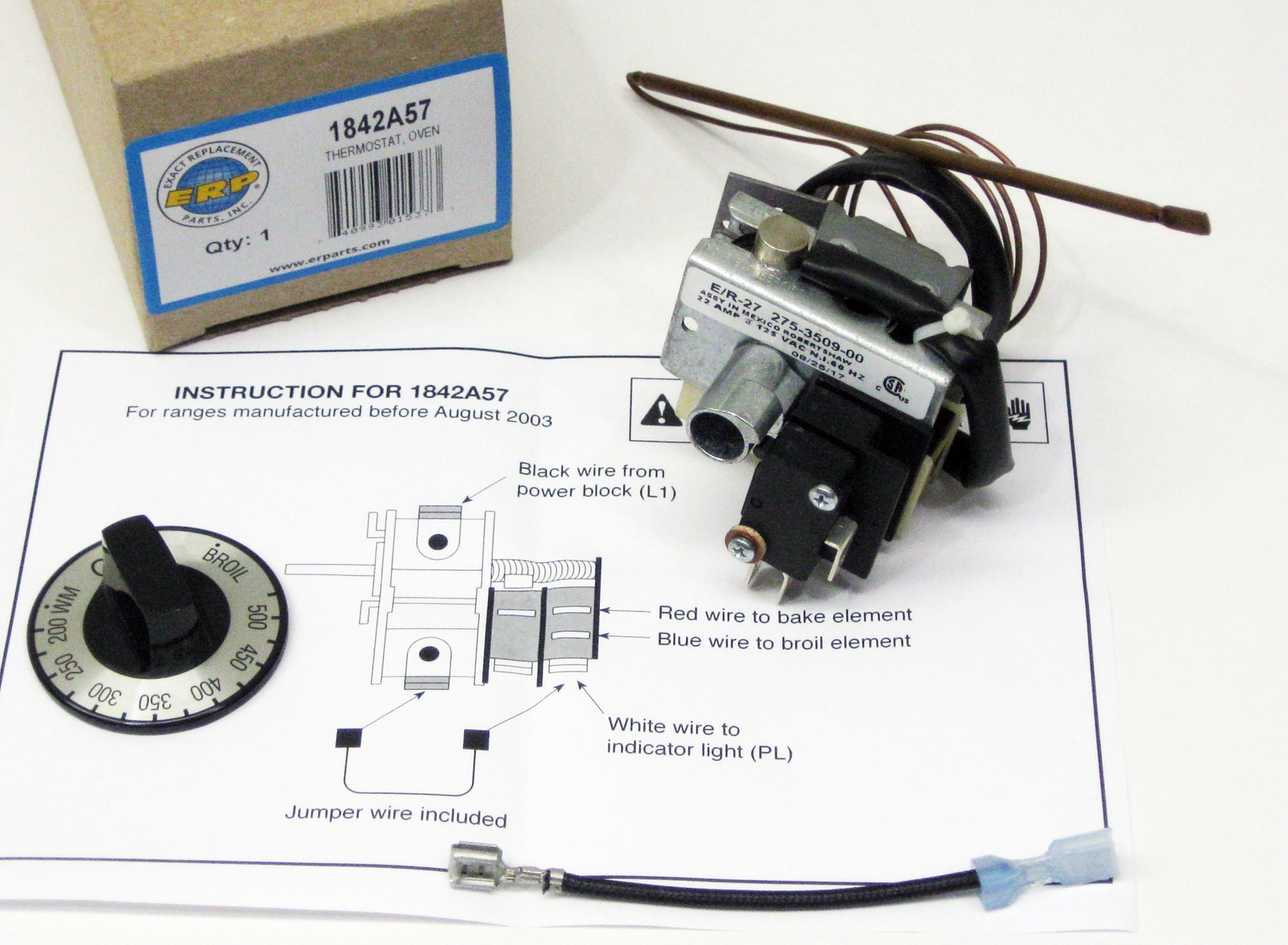1842A57 Brown Range Electric Oven Thermostat Control for 1842A057 AP3798818 ER27