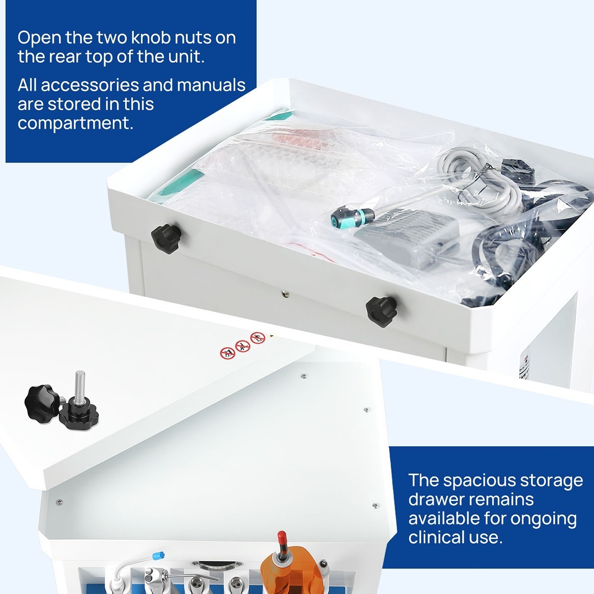 FDA Portable Dental Delivery Unit System Compressor Scaler Curing High Suction