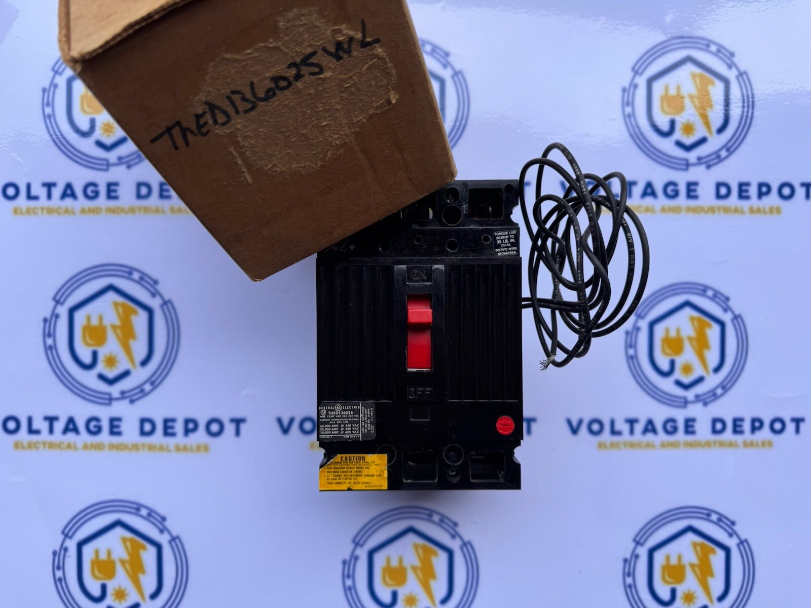 GE THED136025WL 25A 25kA@480V 600V 3P CIRCUIT BREAKER w/ SHUNT TRIP – Warranty