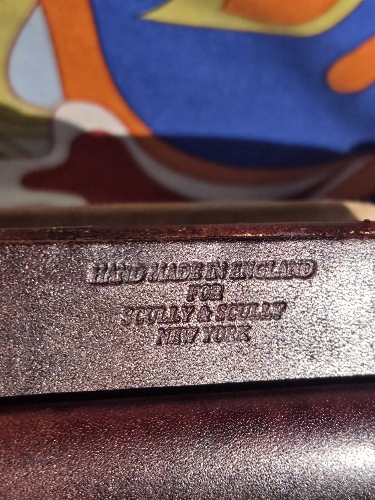 Handmade English Leather Valet Tray for Scully & Scully NY – Vintage 13×7