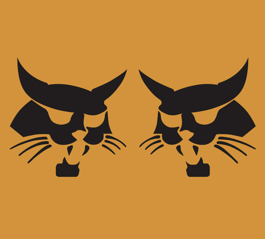 Bobcat Logo Vinyl Decal / Sticker 2-Pack for Skid Steers, Excavators, Implements