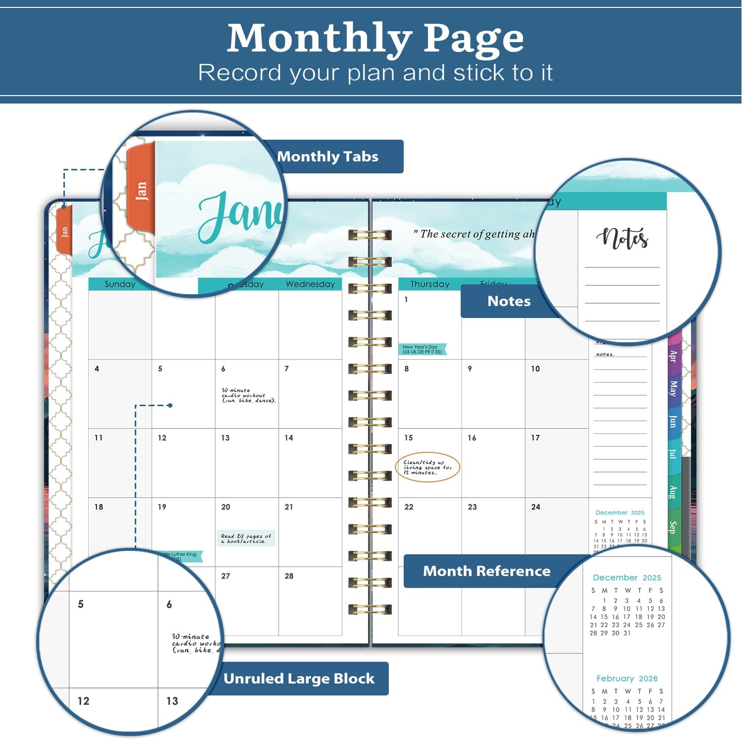 2026 Planner – Planner 2026 Weekly and Monthly, January 2026 – December 2026,…