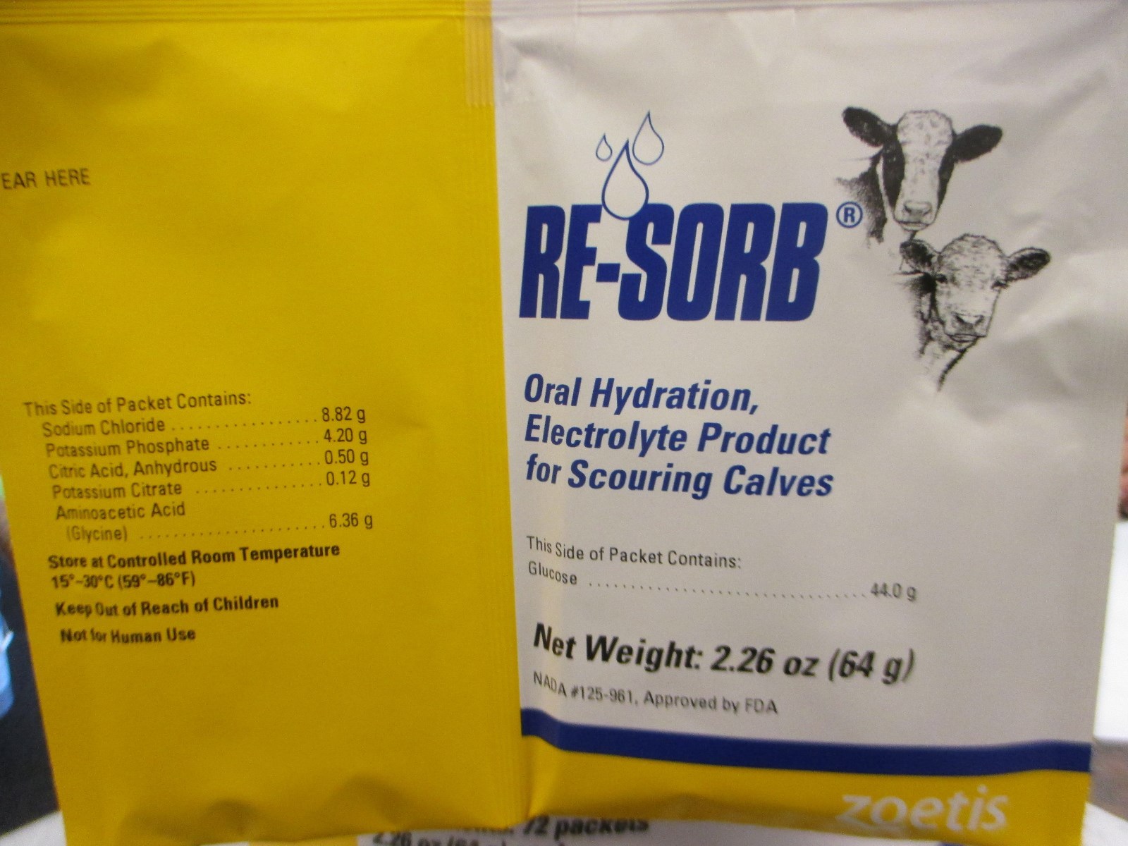 Pfizer Resorb 2.26 oz Powder Packet Electrolyte-Glycine Calves