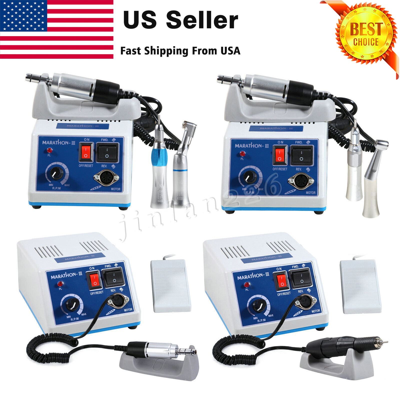 Micromotor de Laboratorio Dental para Pulido, 35,000 RPM, Tipo E con Juego Fresa