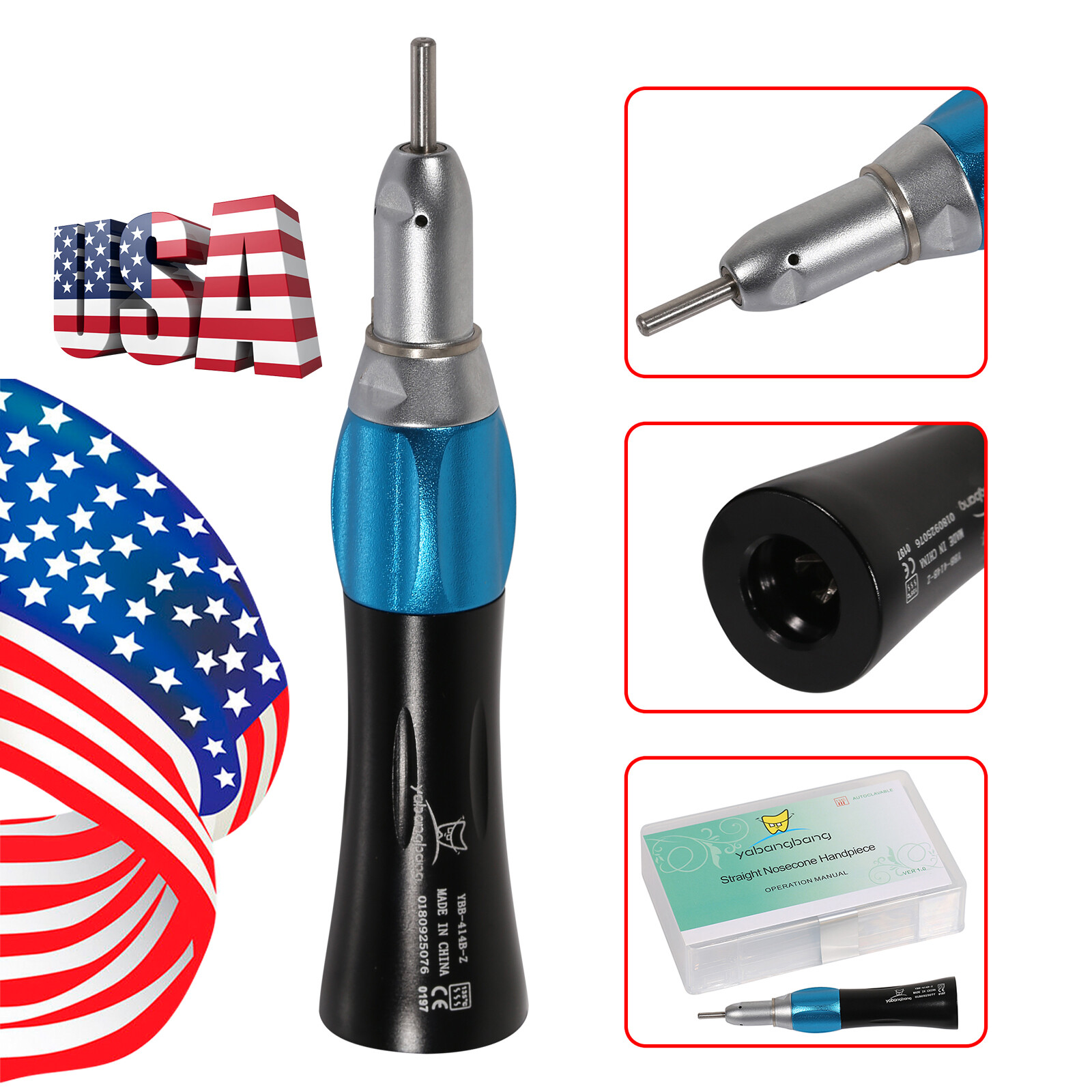 Dental slow low speed straight /contra angle/ air motor handpiece 2/4 holes USA