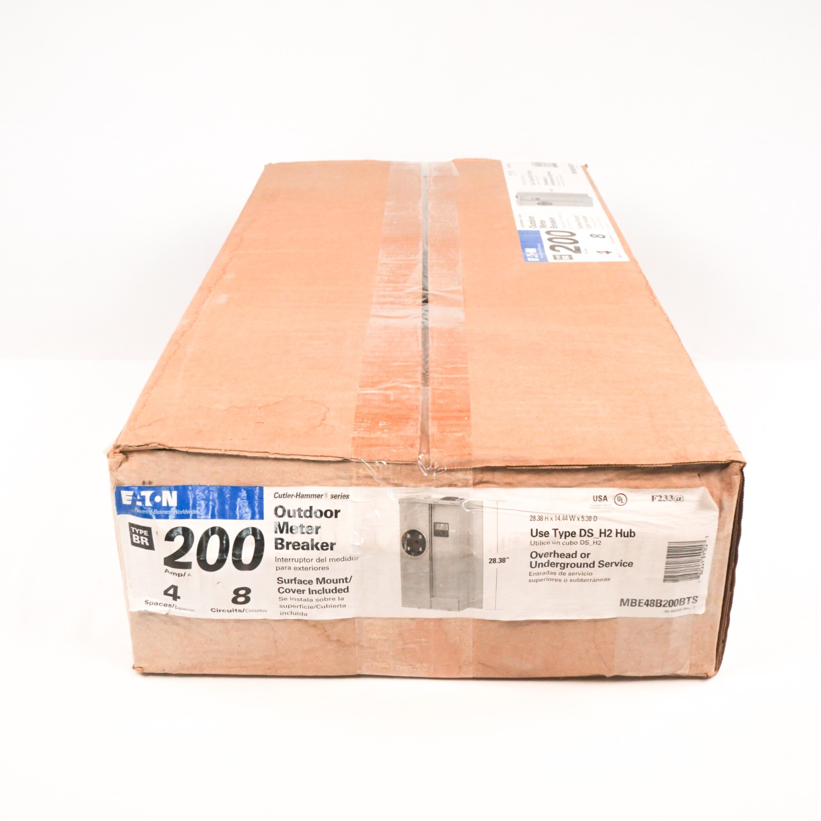 NEW IN BOX – Eaton – MBE48B200BTS 200 Amp Outdoor Meter Base Main Breaker – NOS