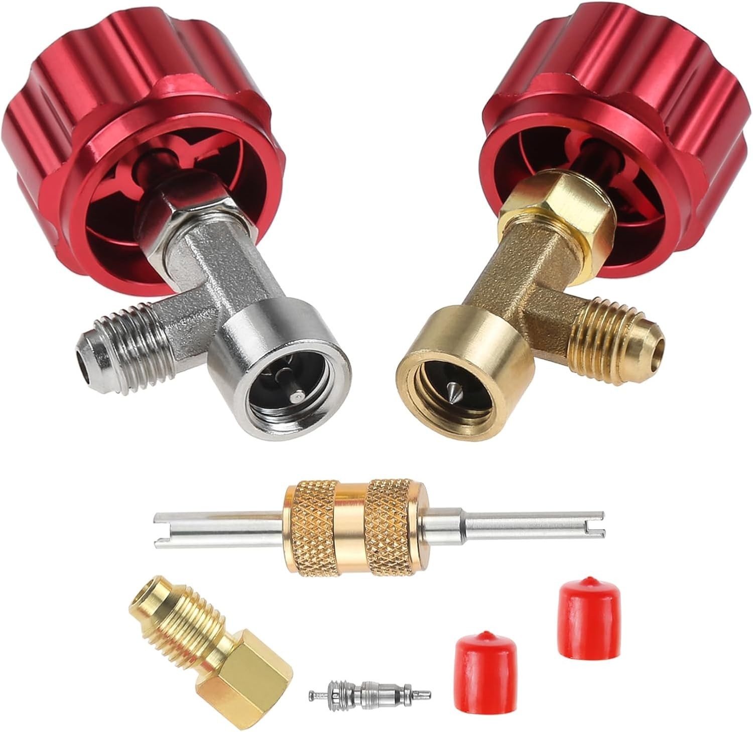 R134A Can Tap Valve – Self-Sealing & Puncture Style w/ Tank Adapter for A/C