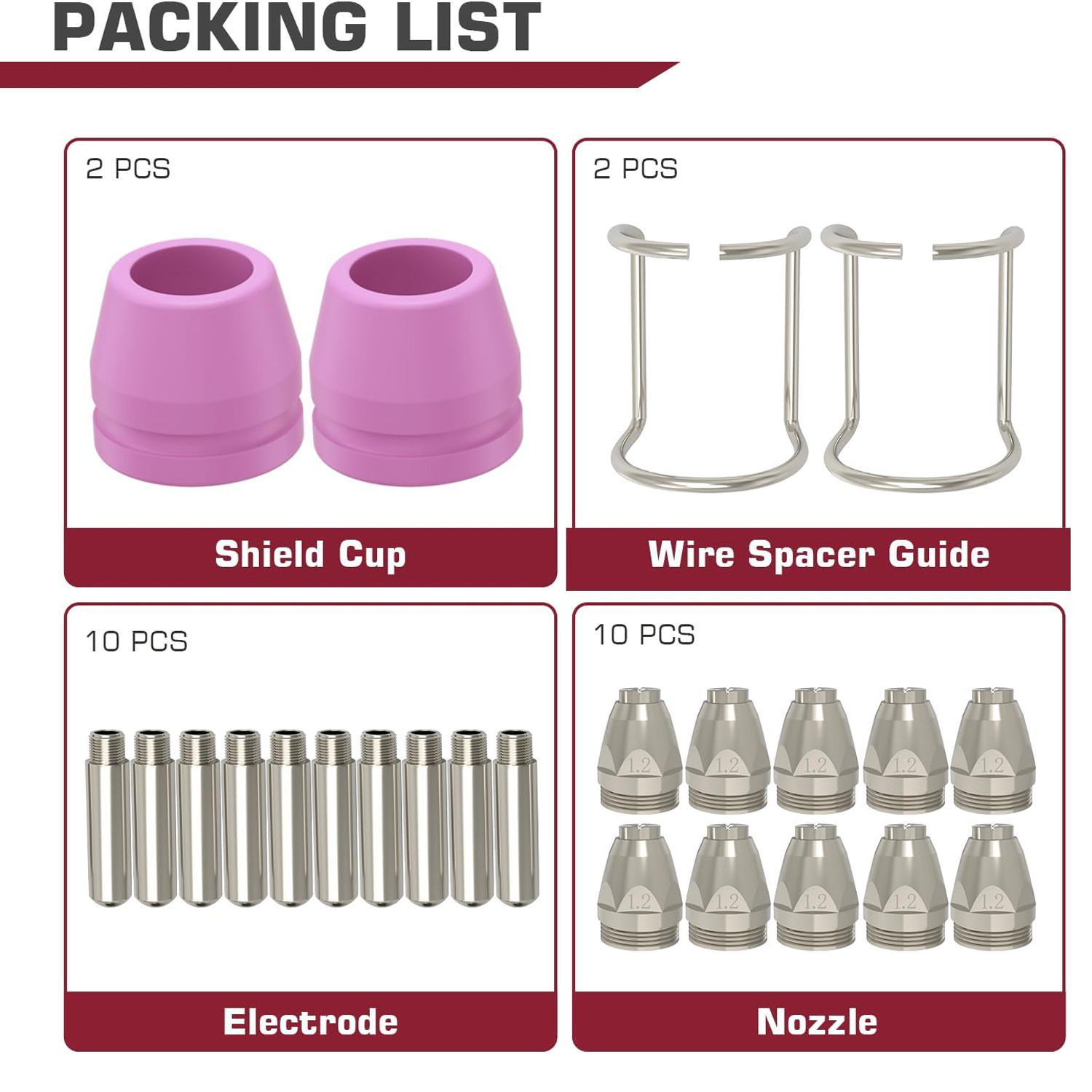 ARCCAPTAIN AG60 Plasma Cutter Torch Consumables Kit for CUT 60HF CUT55 PRO 24PCS