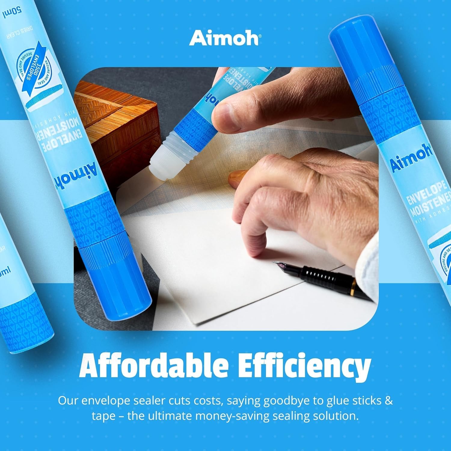 Aimoh Envelope Moistener 4 Pack Fast Drying Glue Sealer for Stamps Letters