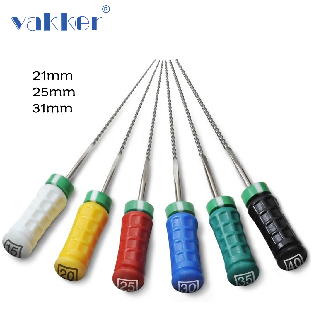 Dental Endo Root Canal File Hand Use K-Files 21/25/31mm Stainless Steel 6pcs/box