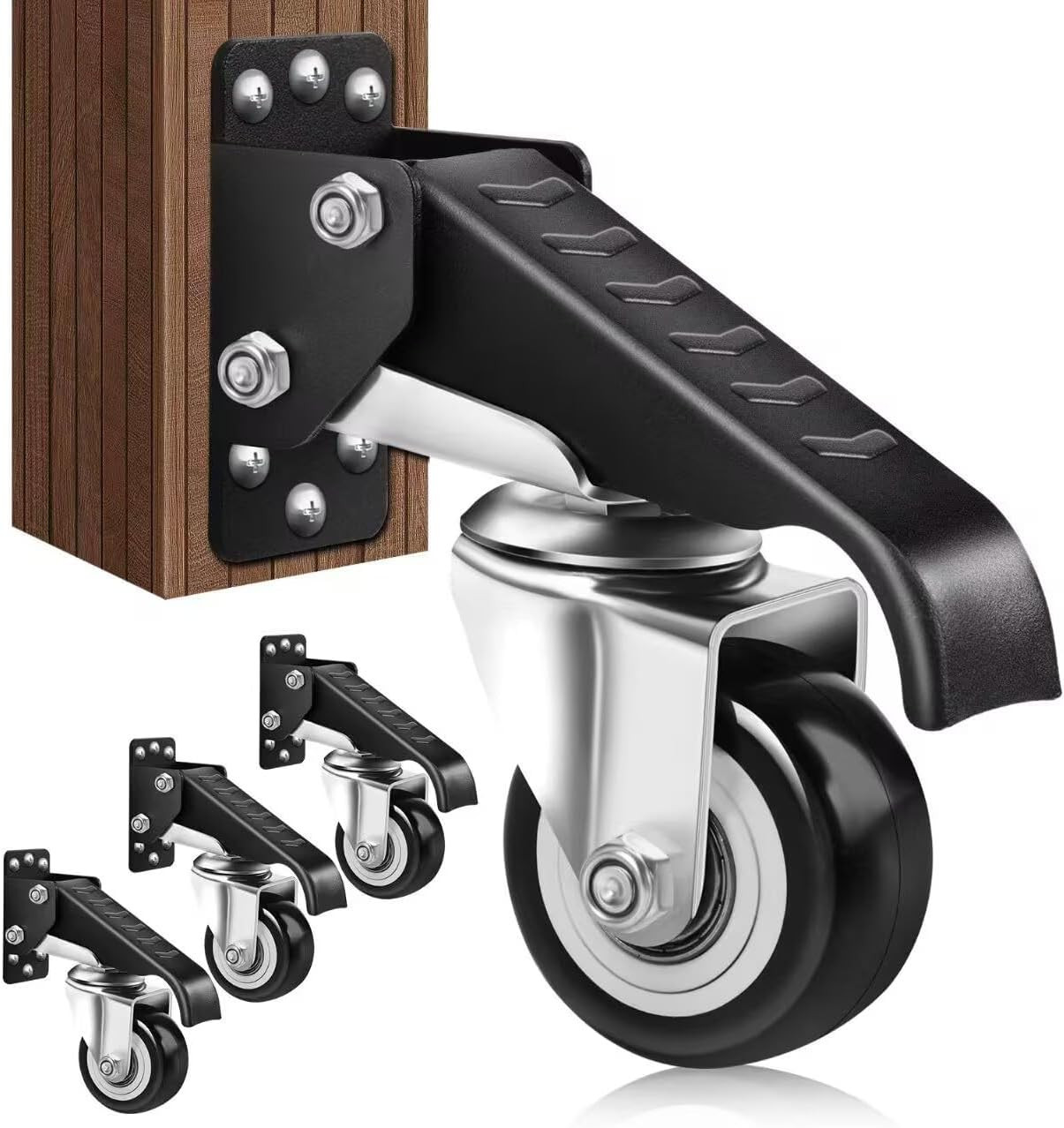 4Pack Retractable Workbench Casters Kit, Heavy Duty Workbenches Wheeels with 600