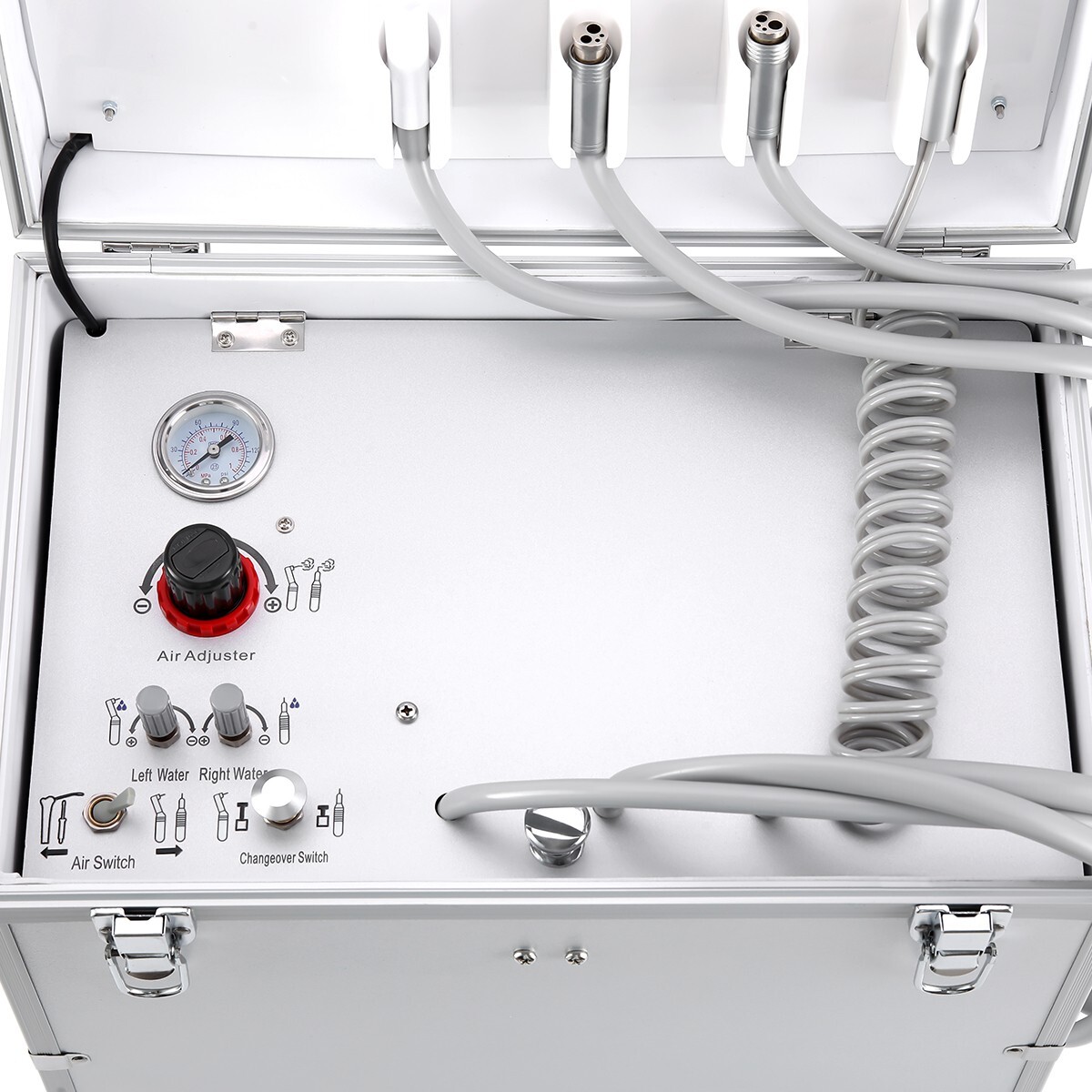 Portable Dental Mobile Delivery Unit Rolling Case Air Compressor Suction System