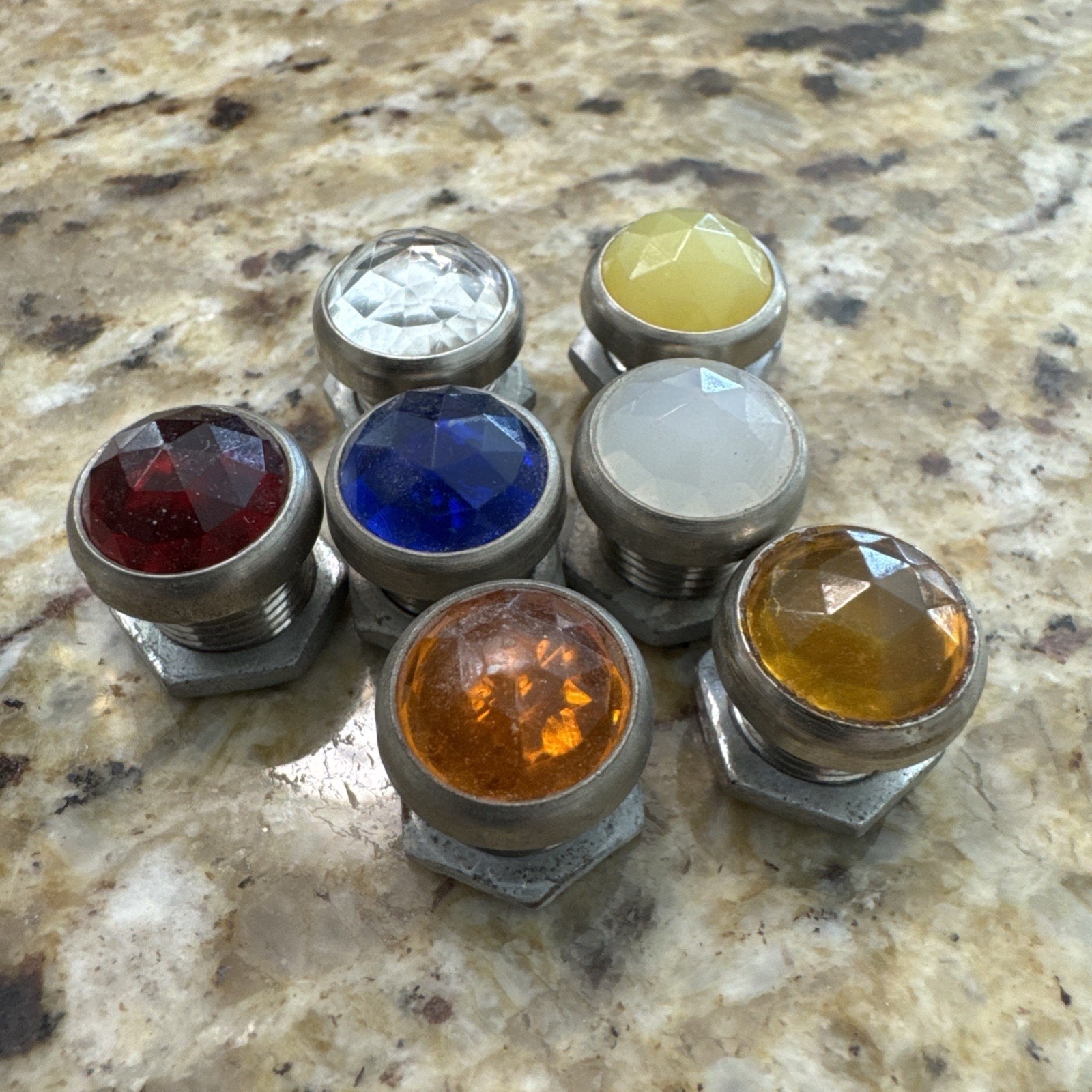 DIALCO Dash Light Jewels AMBER RED GREEN WHITE BLUE Clear faceted lens EACH