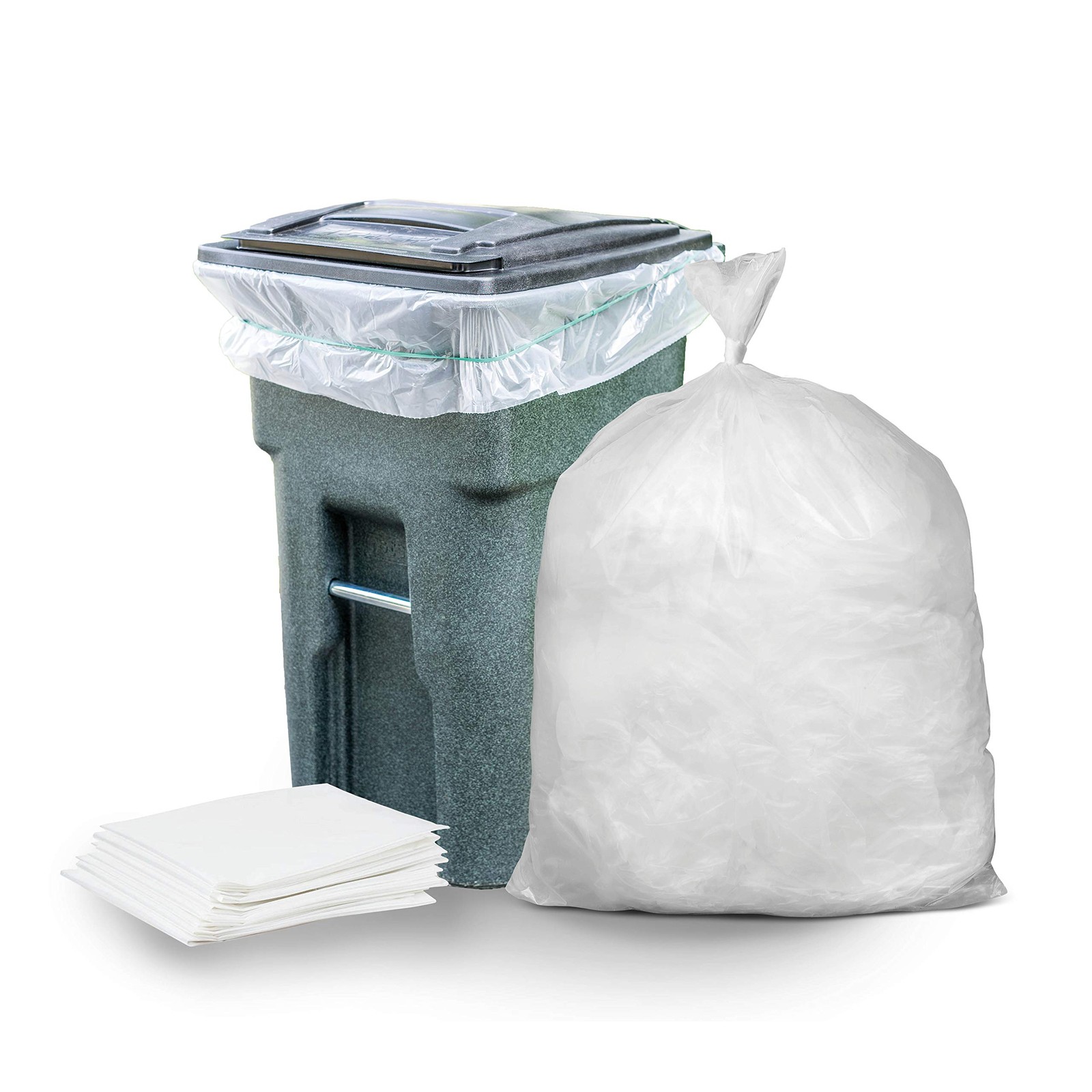 64-65 Gallon Trash Can Liners for 1 Count (Pack of 50), Clear