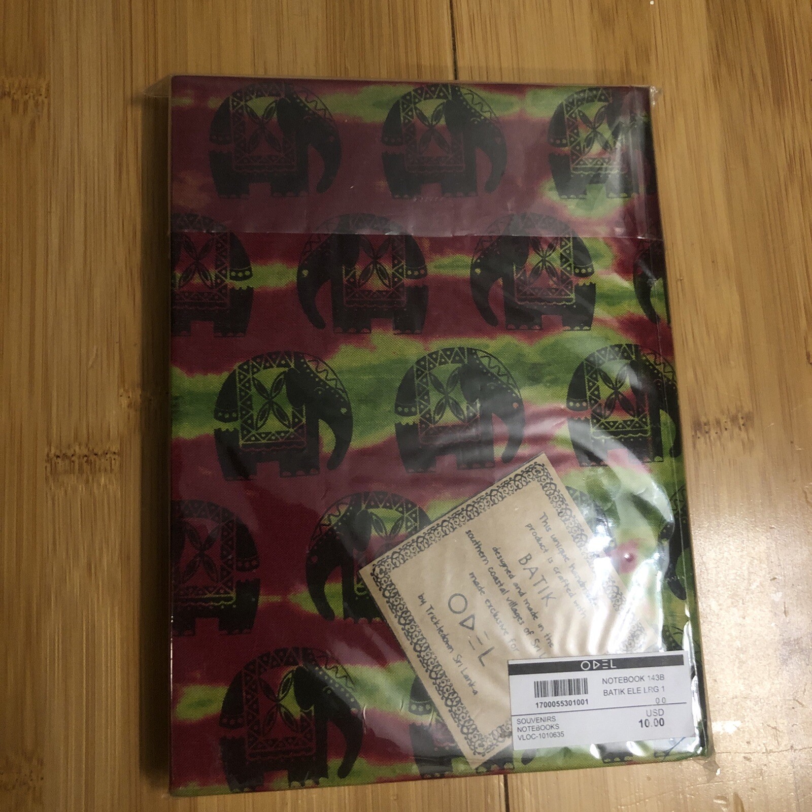 Handmade Batik Notebook Made In Southern Villages Coastal￼￼ Sri Lanka ￼Elephant