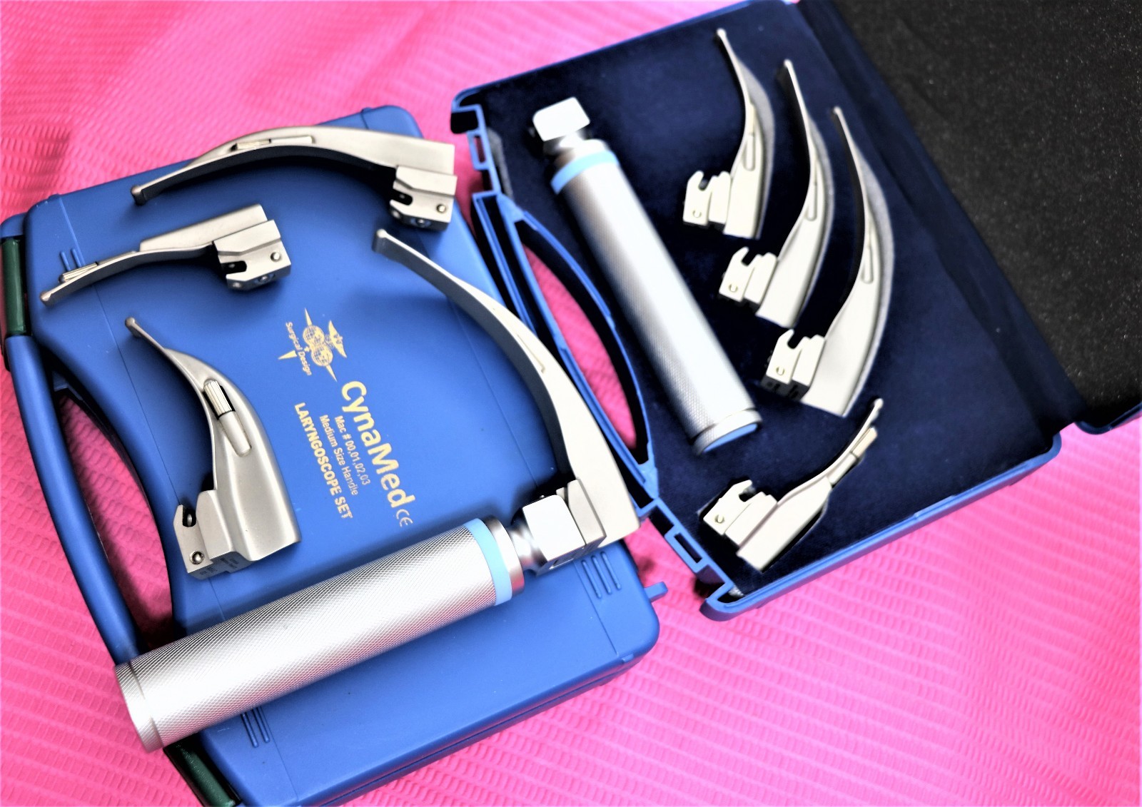 PREMIUM SET OF 5 LARYNGOSCOPE MACINTOSH MAC INTUBATION BLADES ANESTHESIA