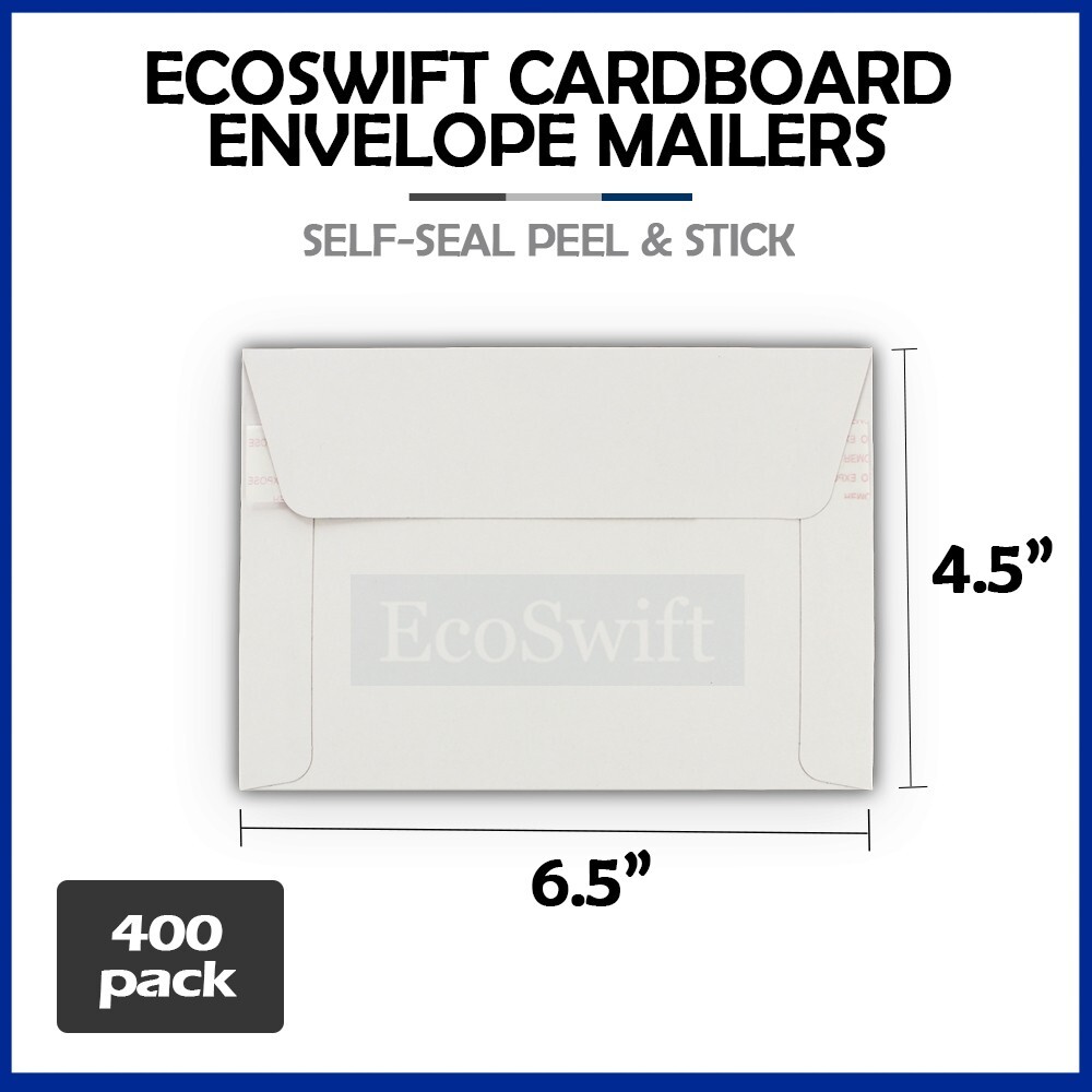 400 – 6.5 x 4.5 ECOSWIFT RIGID PHOTO SHIPPING FLATS CARDBOARD ENVELOPE MAILERS