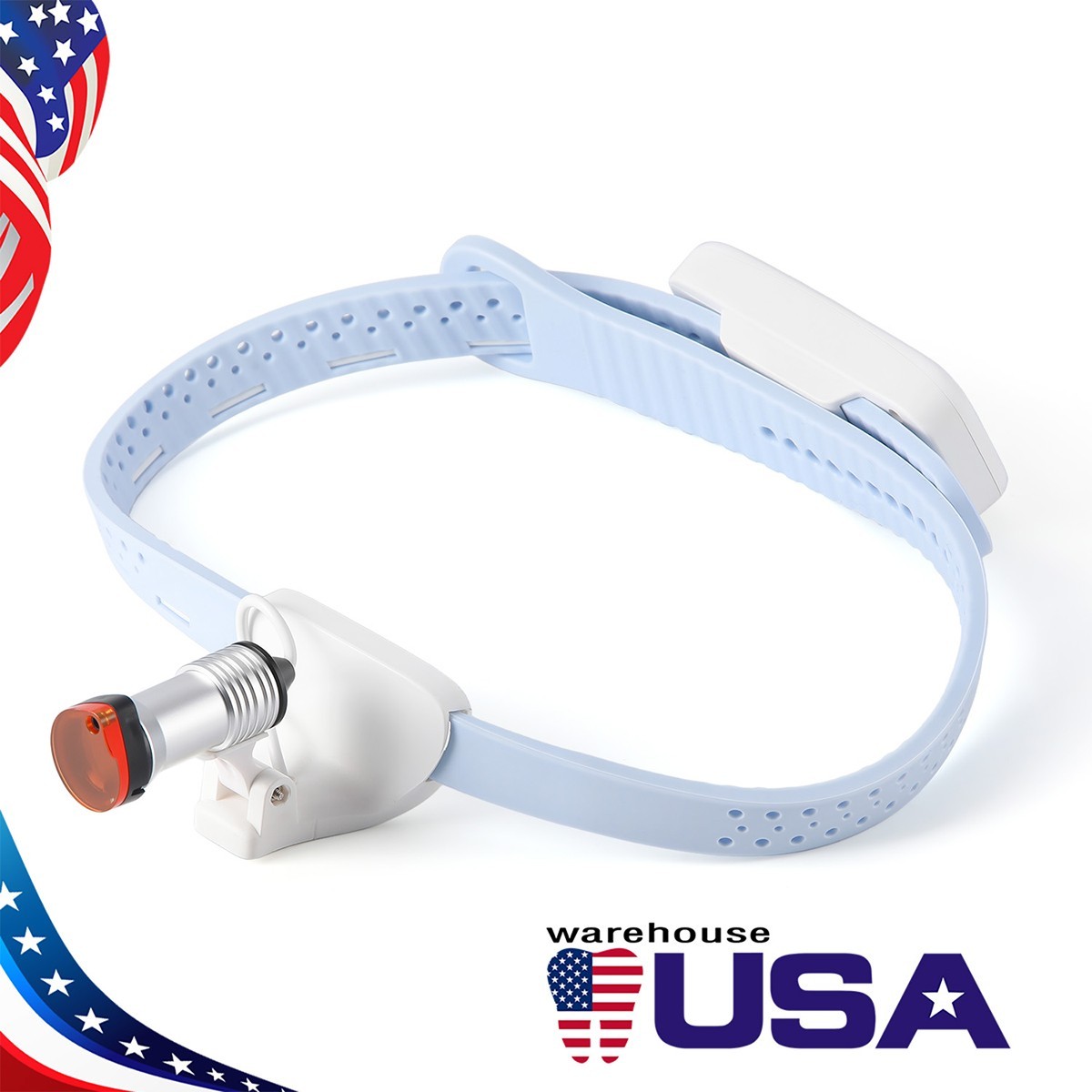 5W Dental LED Surgical Headlight Headband Headlamp Wireless Light Filter Blue