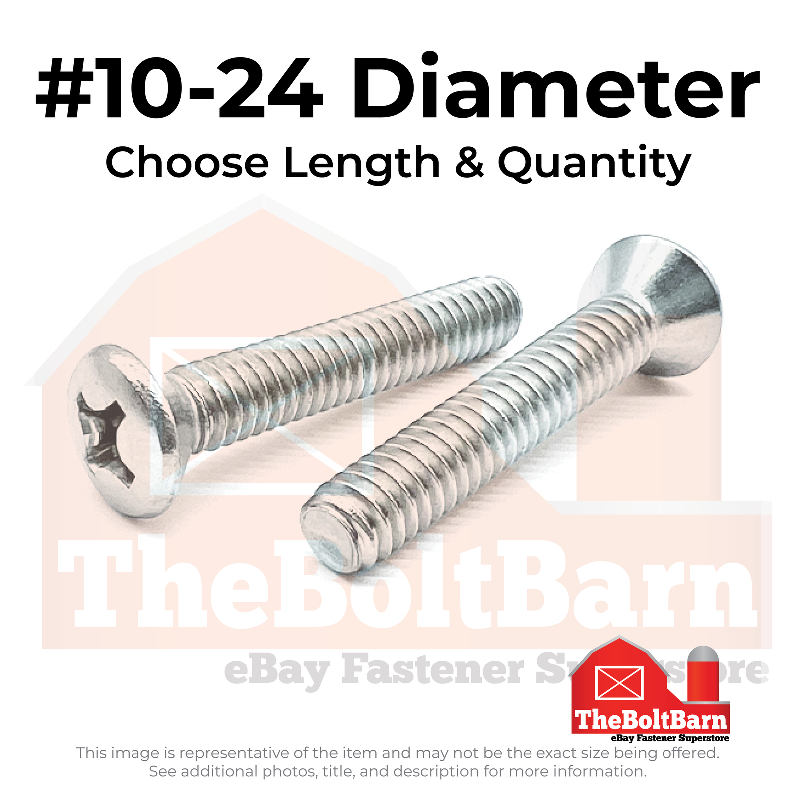 #10-24 Phillips Oval Head Machine Screws Zinc Clear (Choose Length & Qty)