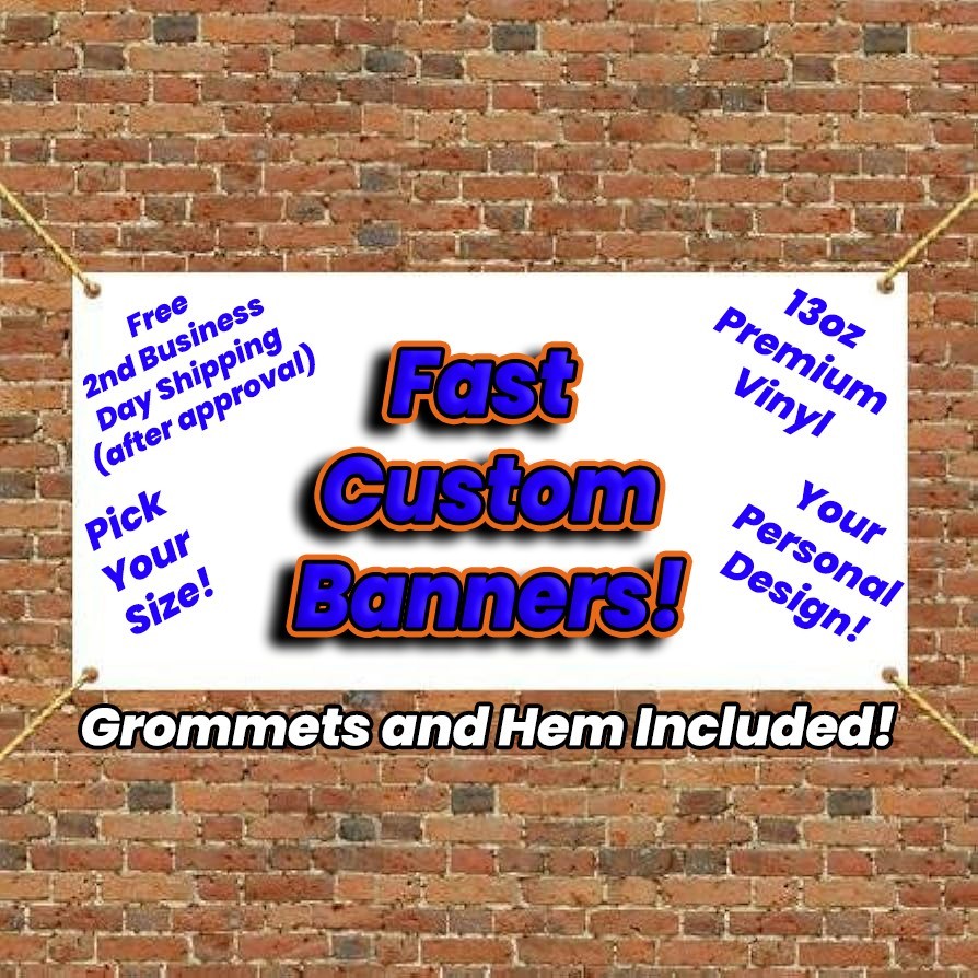 Custom Vinyl Banner – Personalized Heavy Duty Advertising Sign – Made in USA