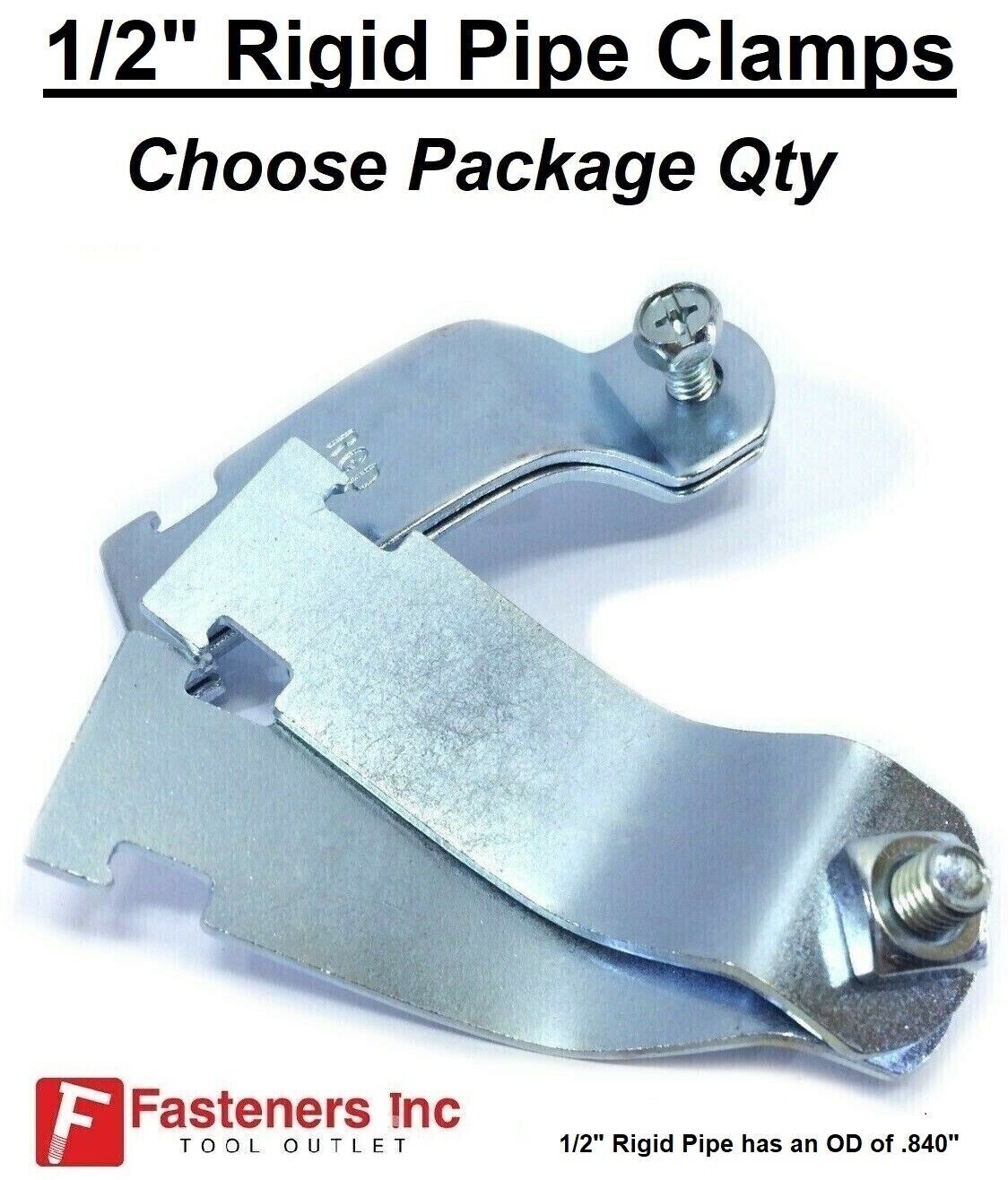 Rigid Pipe Clamp for Unistrut Channel Electro Galvanized Zinc Strut Choose Size
