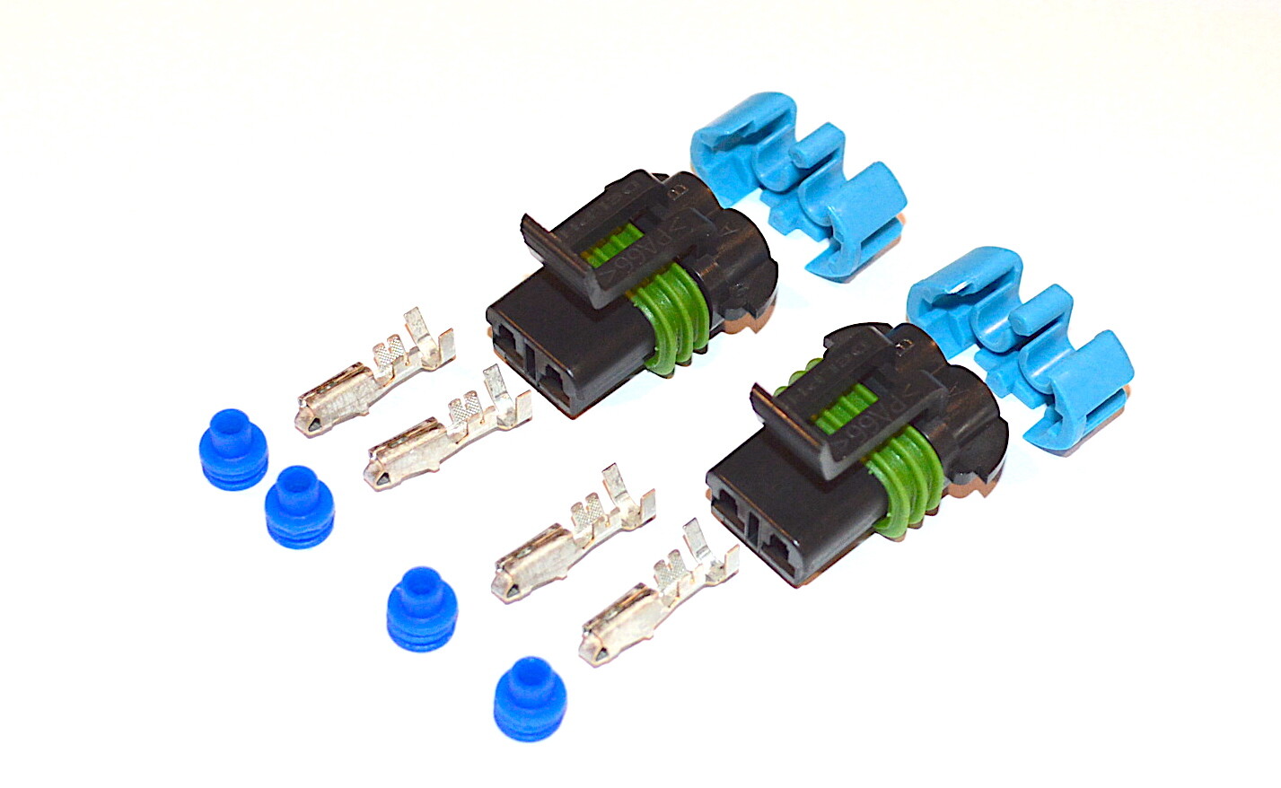 Delphi Metri-Pack FEMALE 2-Pin 280 Series Connector w/Terminals 12-10 GA 2 Sets