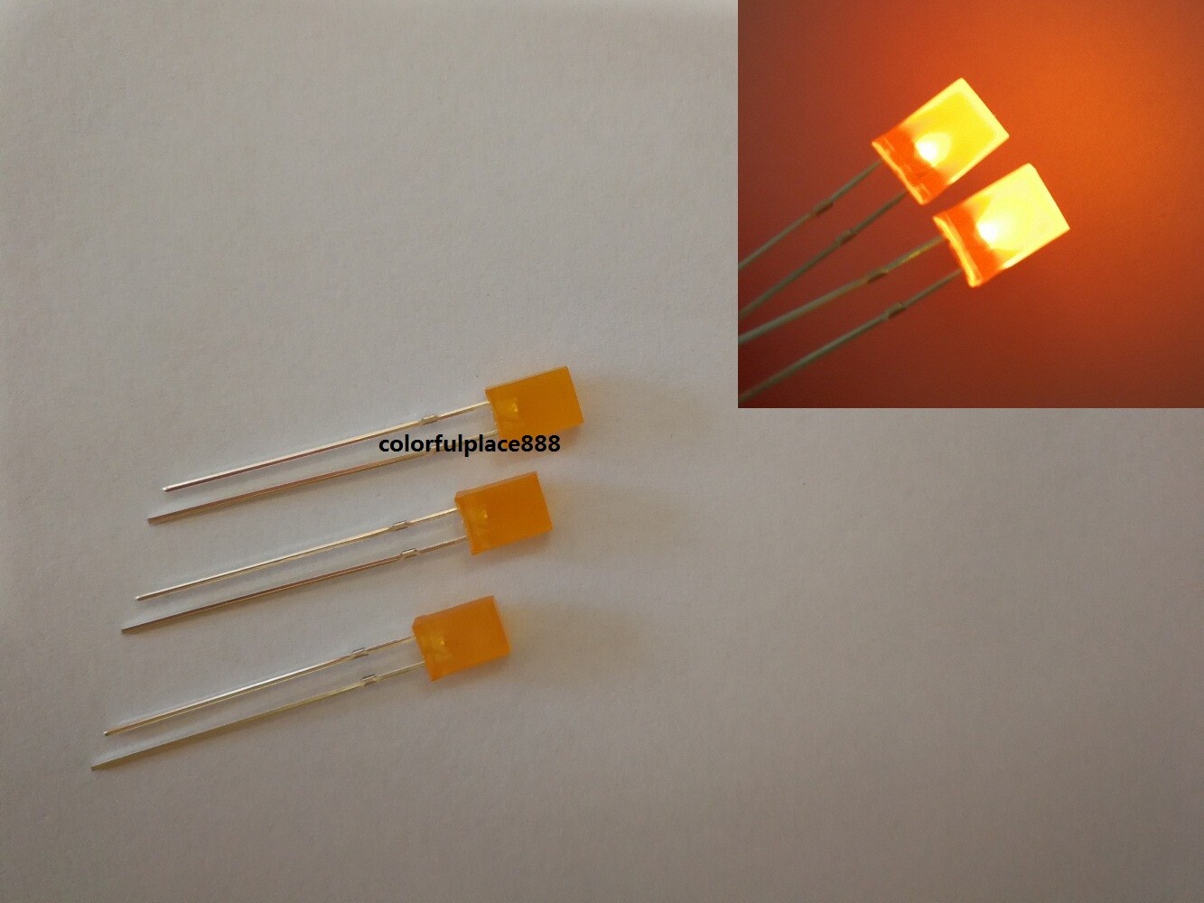 250pcs, 2x5x7mm Orange Diffused Rectangle 2x5x7 mm Rectangular LED Light Leds